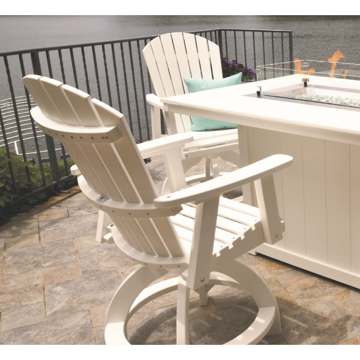 Comfo Back Adirondack Swivel Counter Chair - Image 3