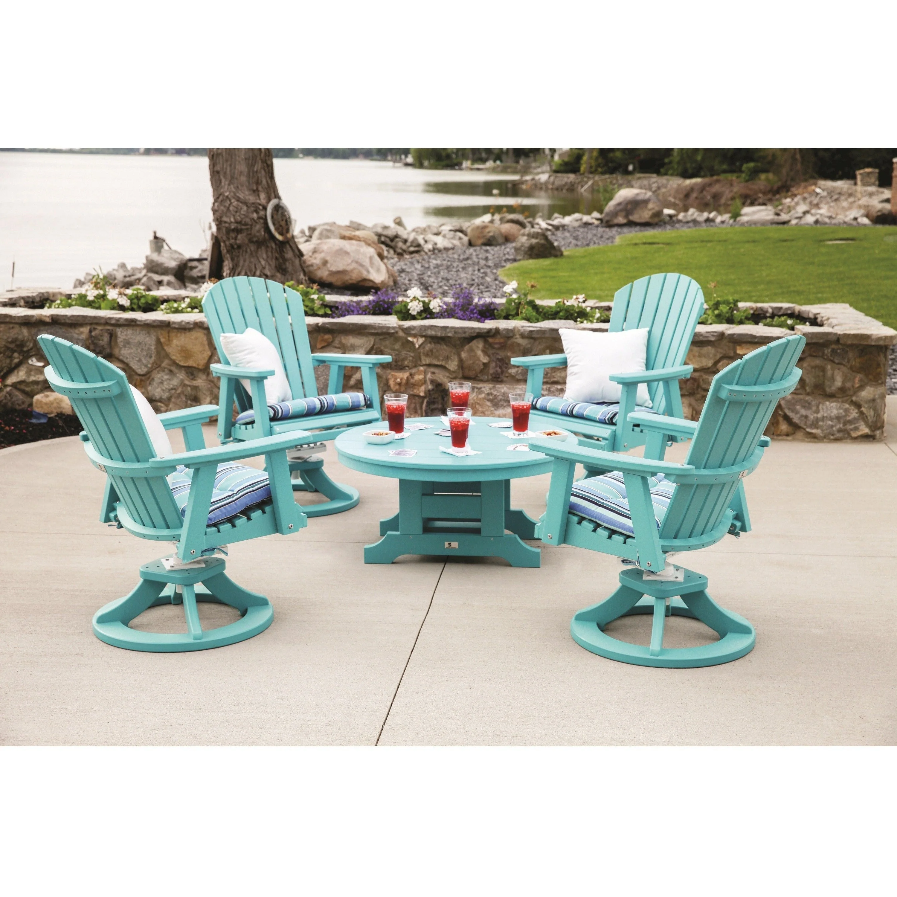 Comfo Back Adirondack Swivel Rocker Dining Chair - Image 5