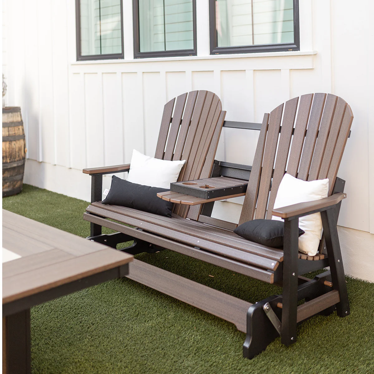 Comfo Back Adirondack Three Seat Glider with Console - Image 2