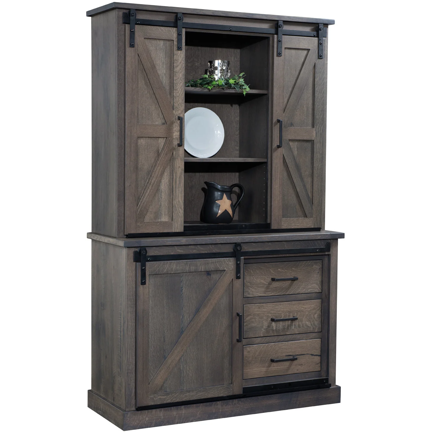 QW Amish Barn Door Cottage Buffet & Optional Hutch