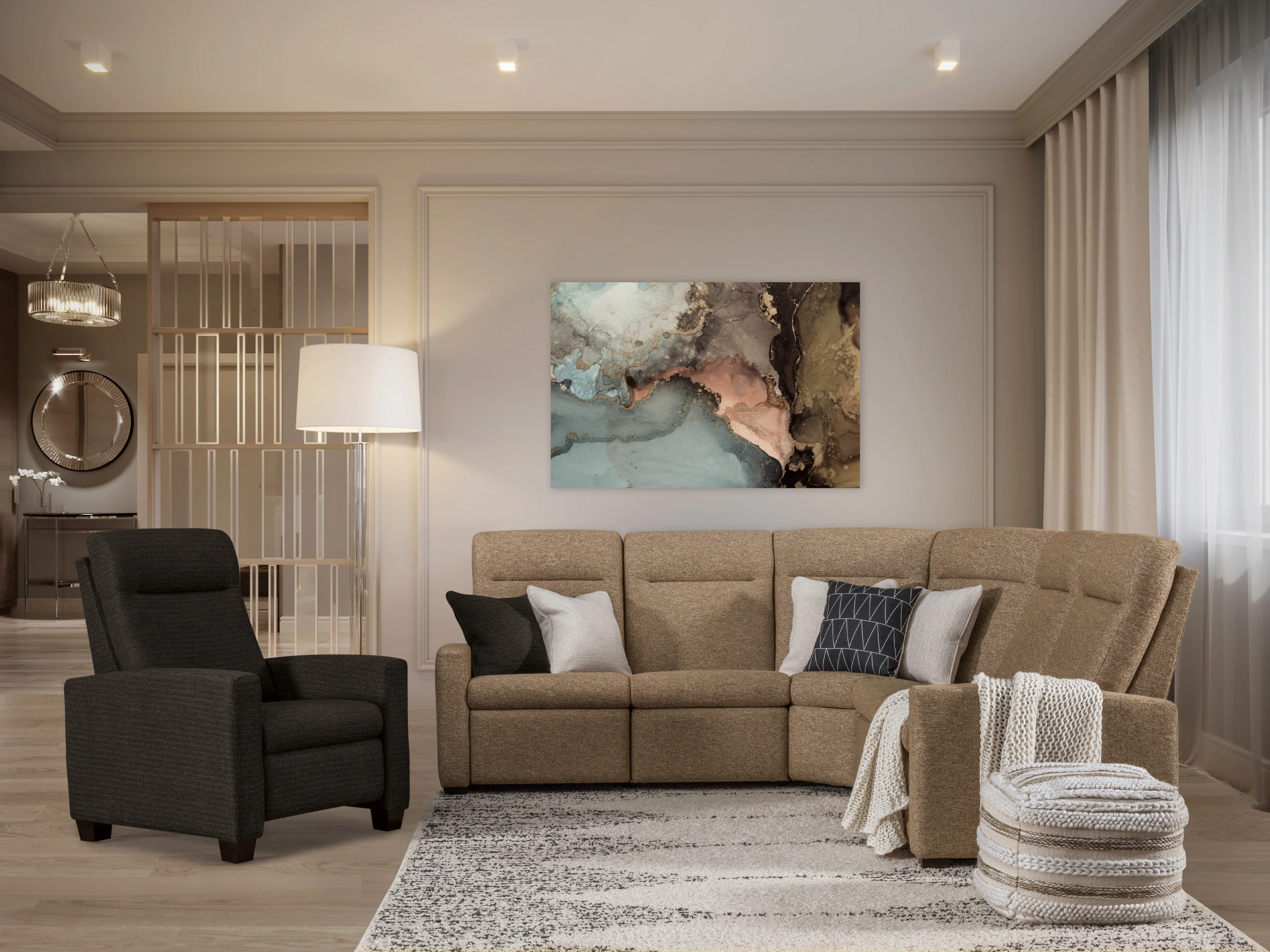 QW Amish Harmony Reclining 5 Piece Sectional - Image 2