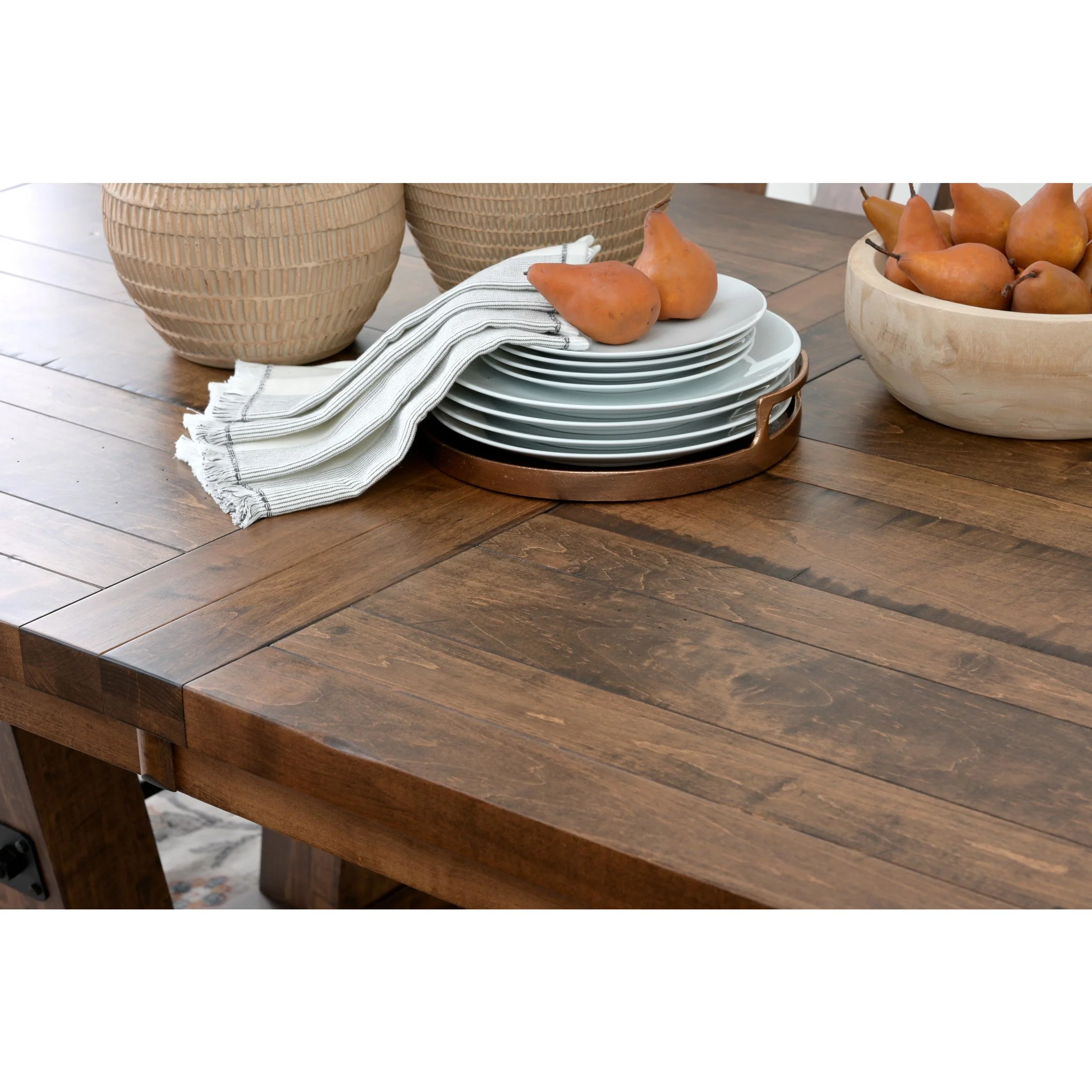 QW Amish Bayfield Plank Rustic 6pc Dining Set - Image 3