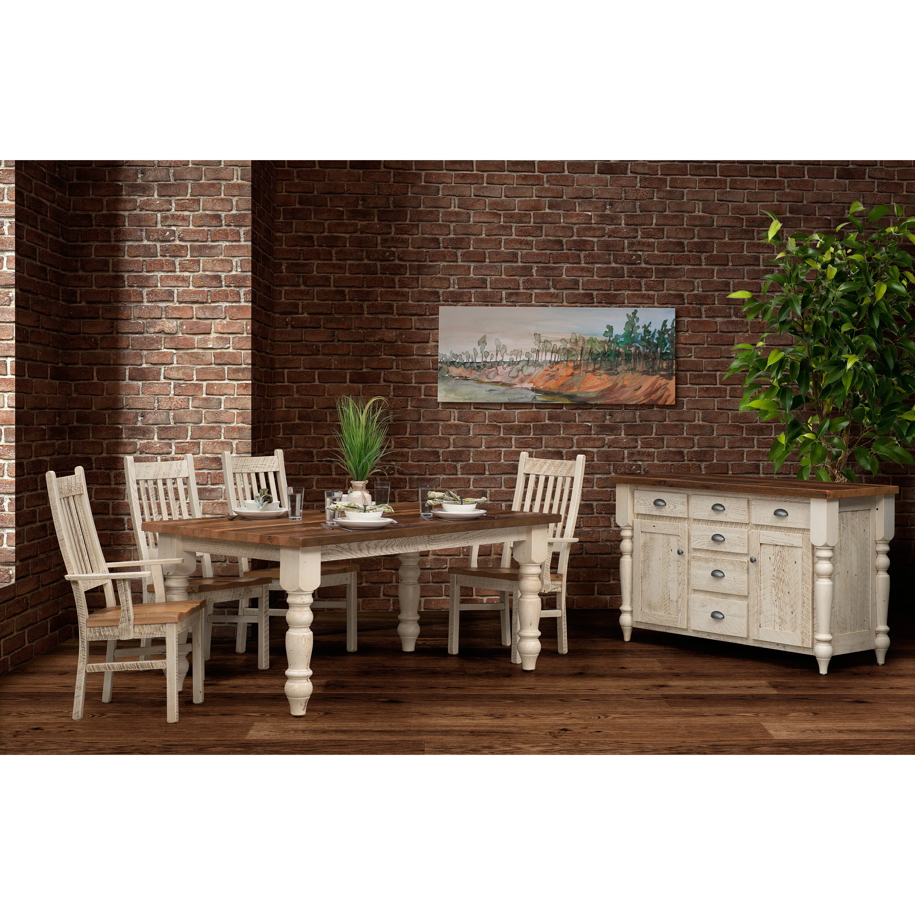 QW Amish Farmhouse Reclaimed Barnwood Table - Image 2