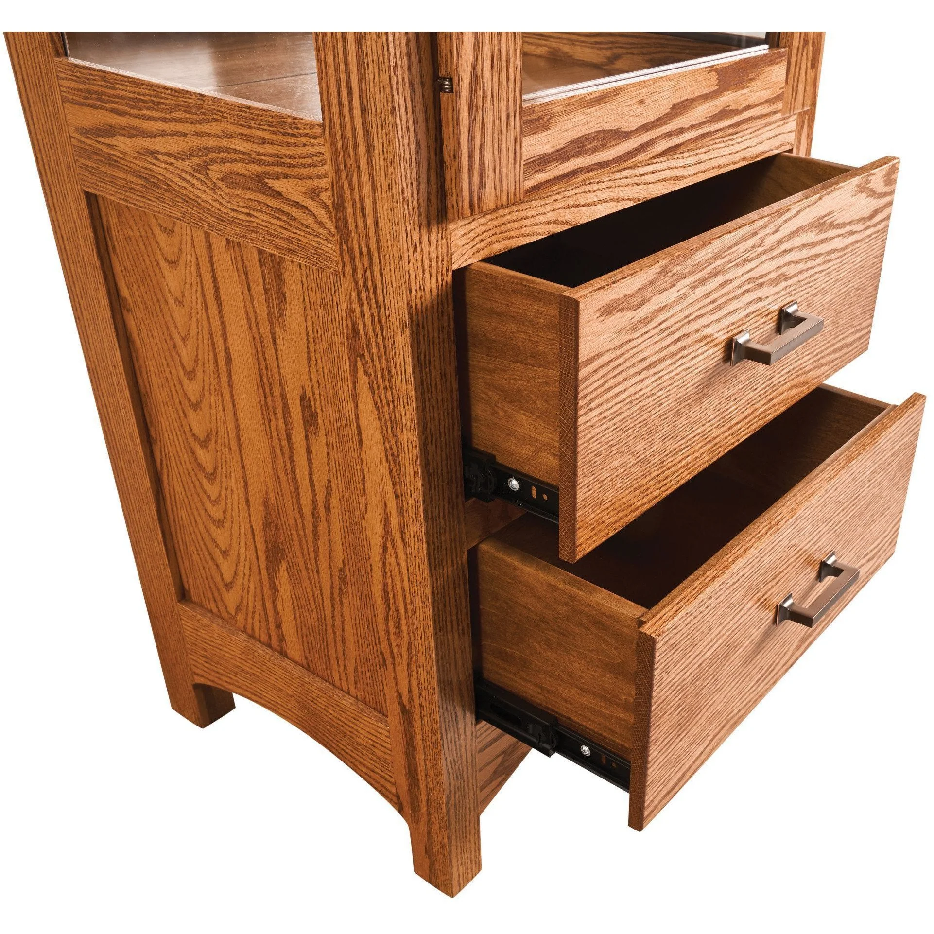QW Amish 1 Door Mission Curio with Drawers - Image 3