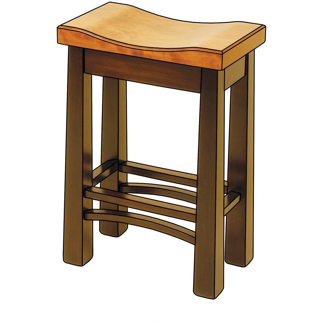 QW Amish Madison Saddle Stool - Image 3