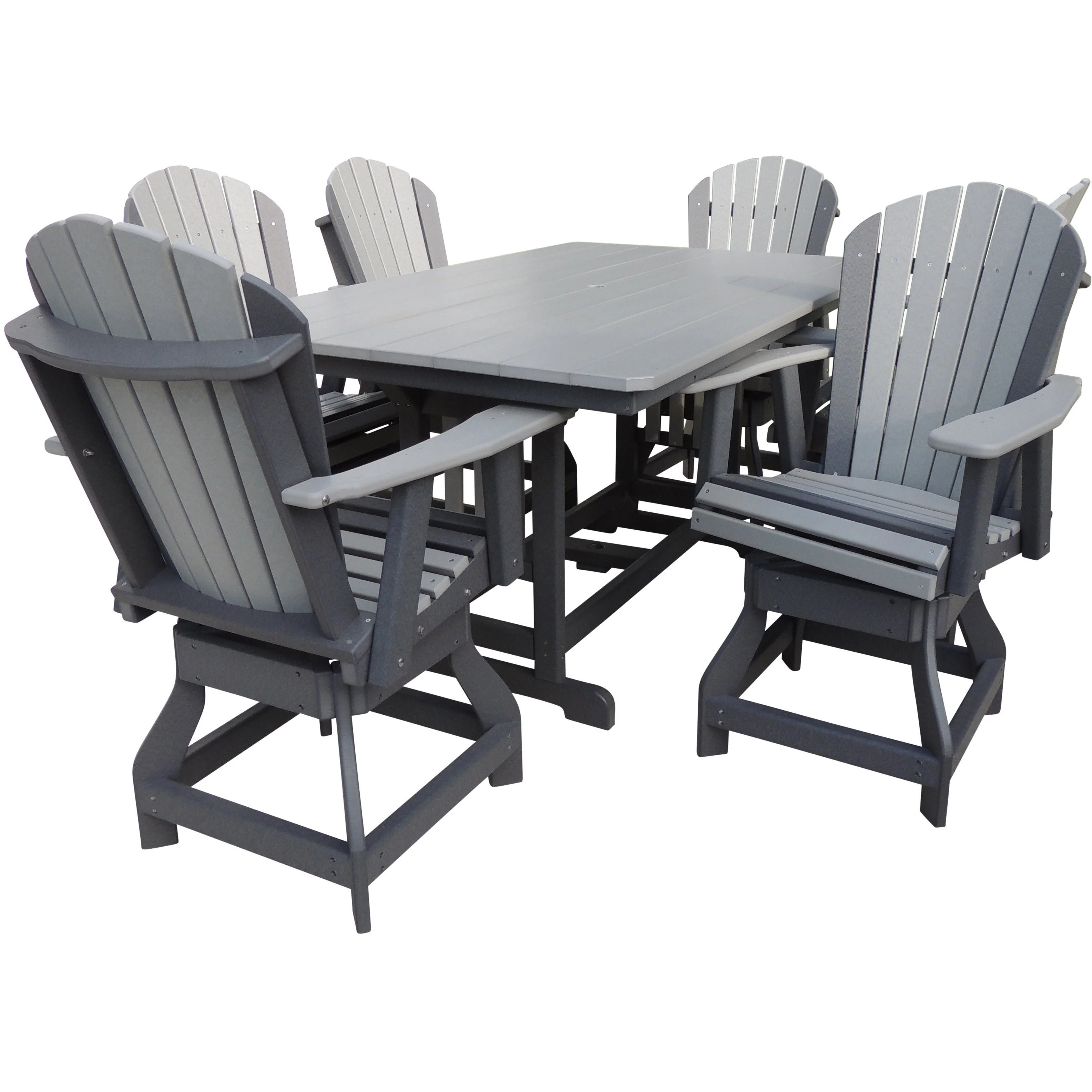 QW Amish Adirondack 7pc Counter Swivel Set