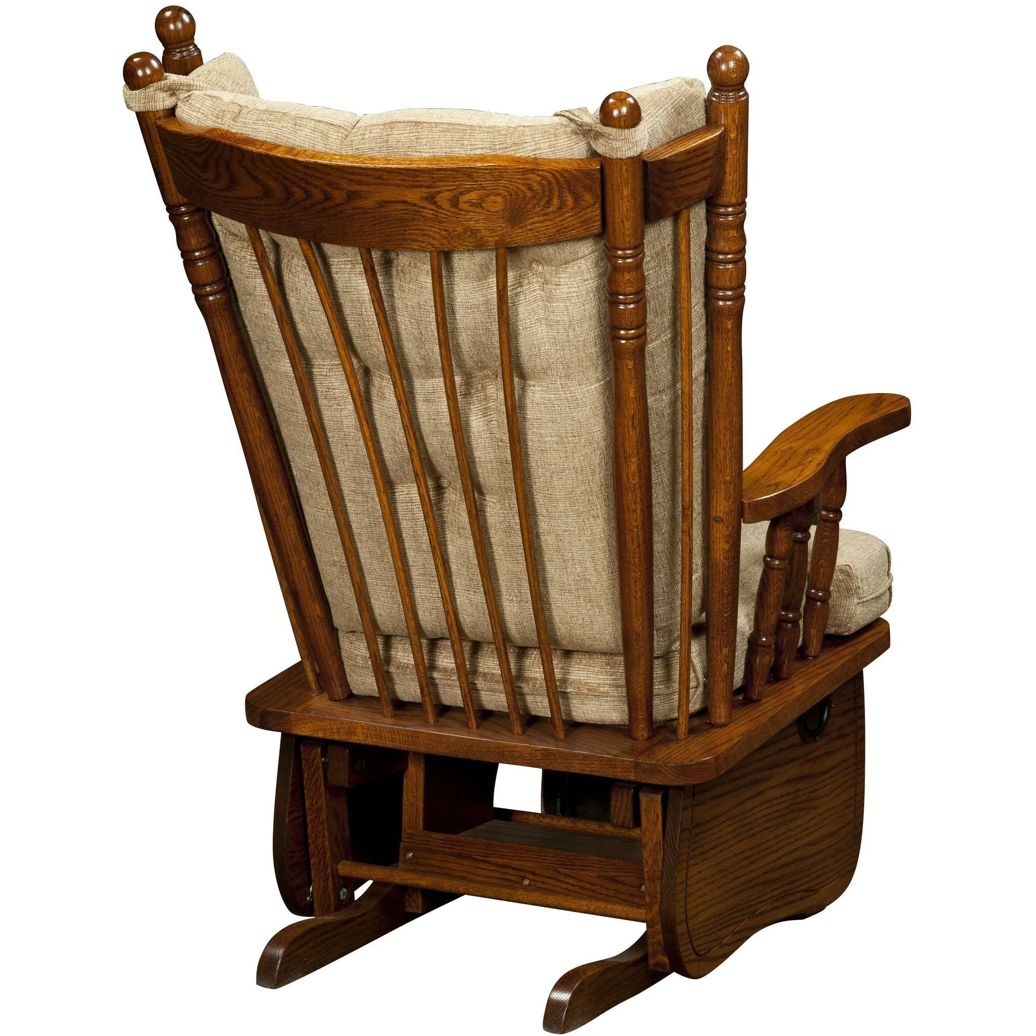 QW Amish 4-Post High Back Glider with Flip-out Footrest & Padded Arms - Image 4