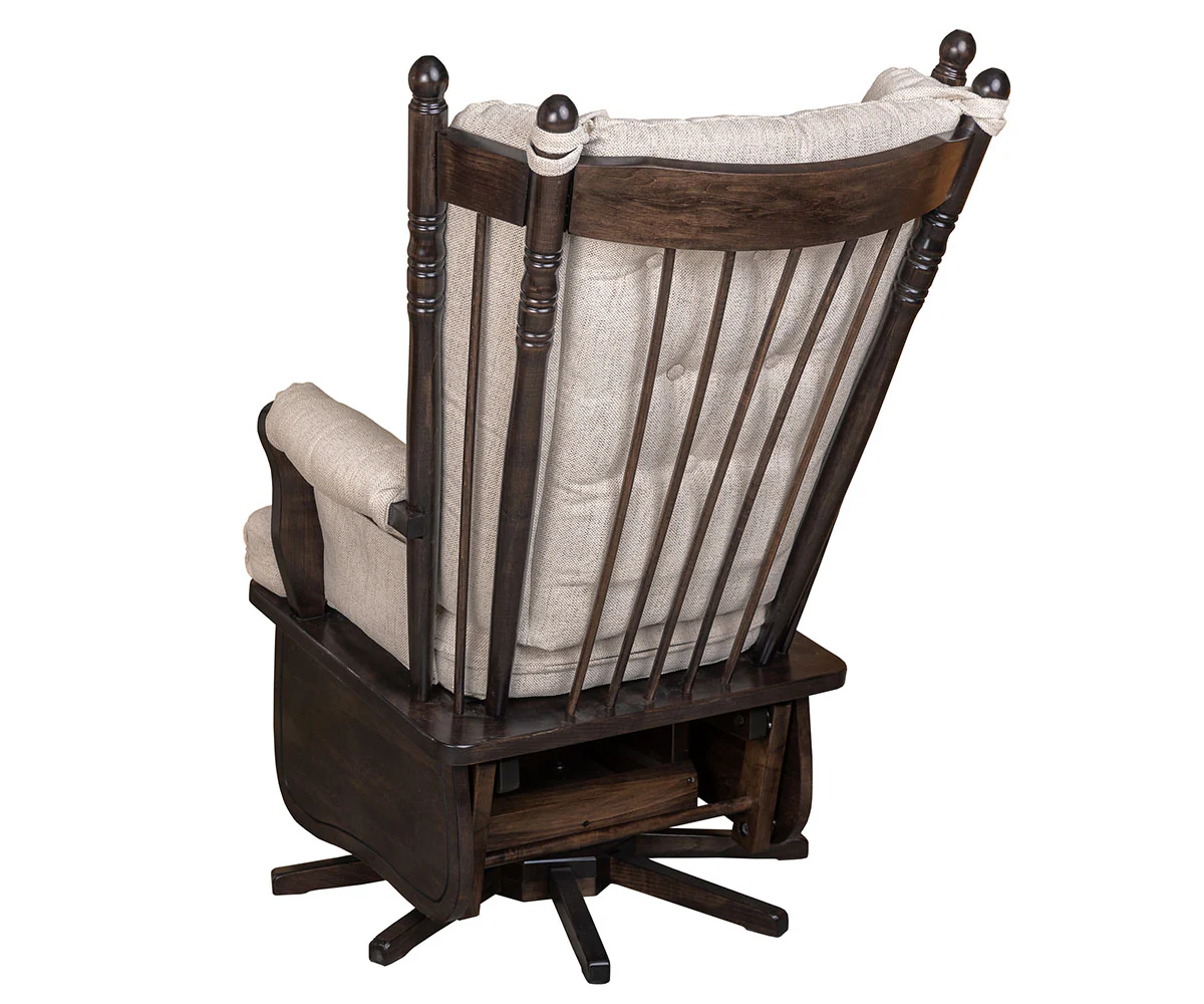 QW Amish 4-Post High Back Swivel Glider & Optional Ottoman - Image 2