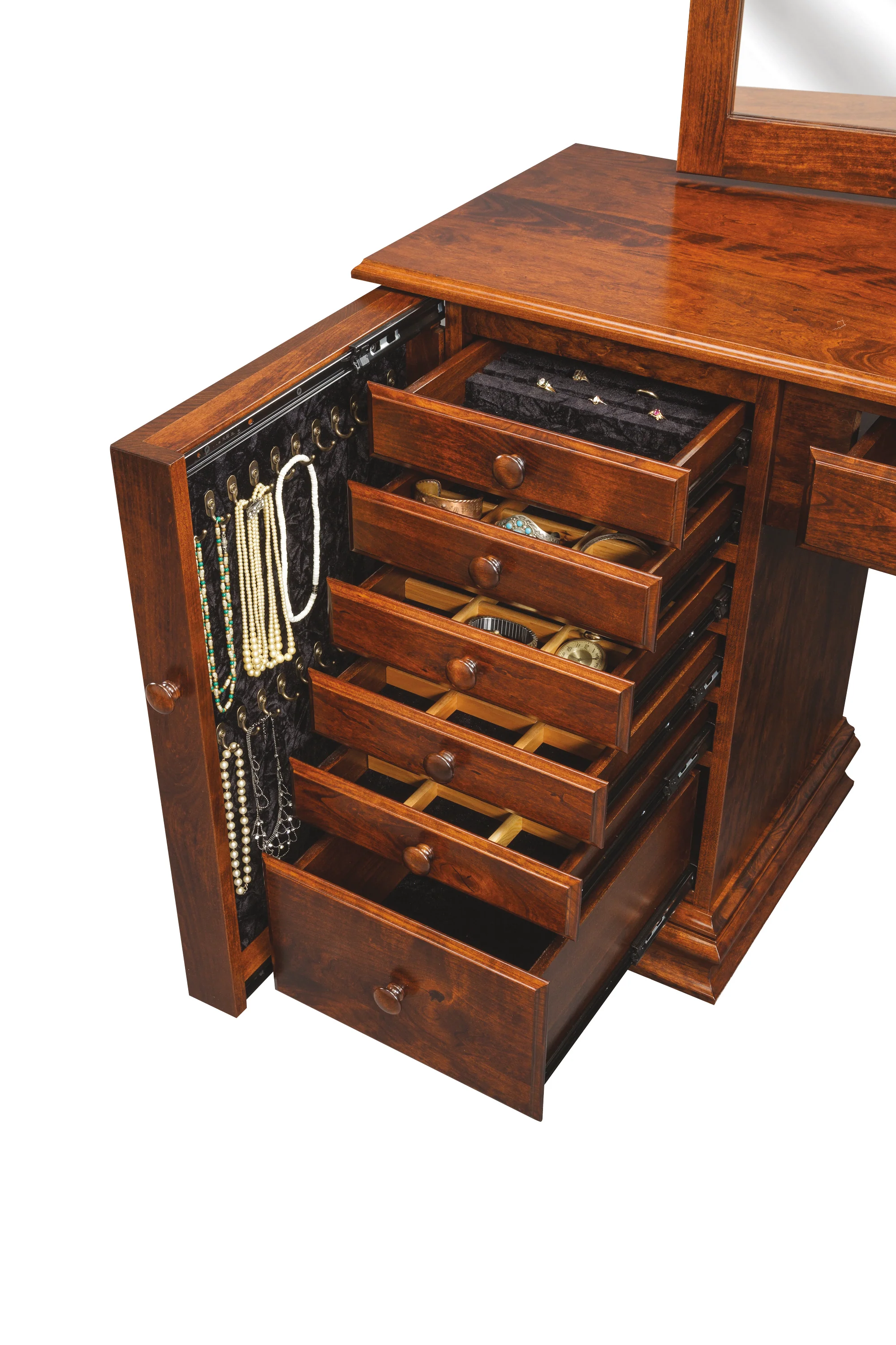 QW Amish Deluxe 56" Jewelry Vanity & Optional Stool - Image 2