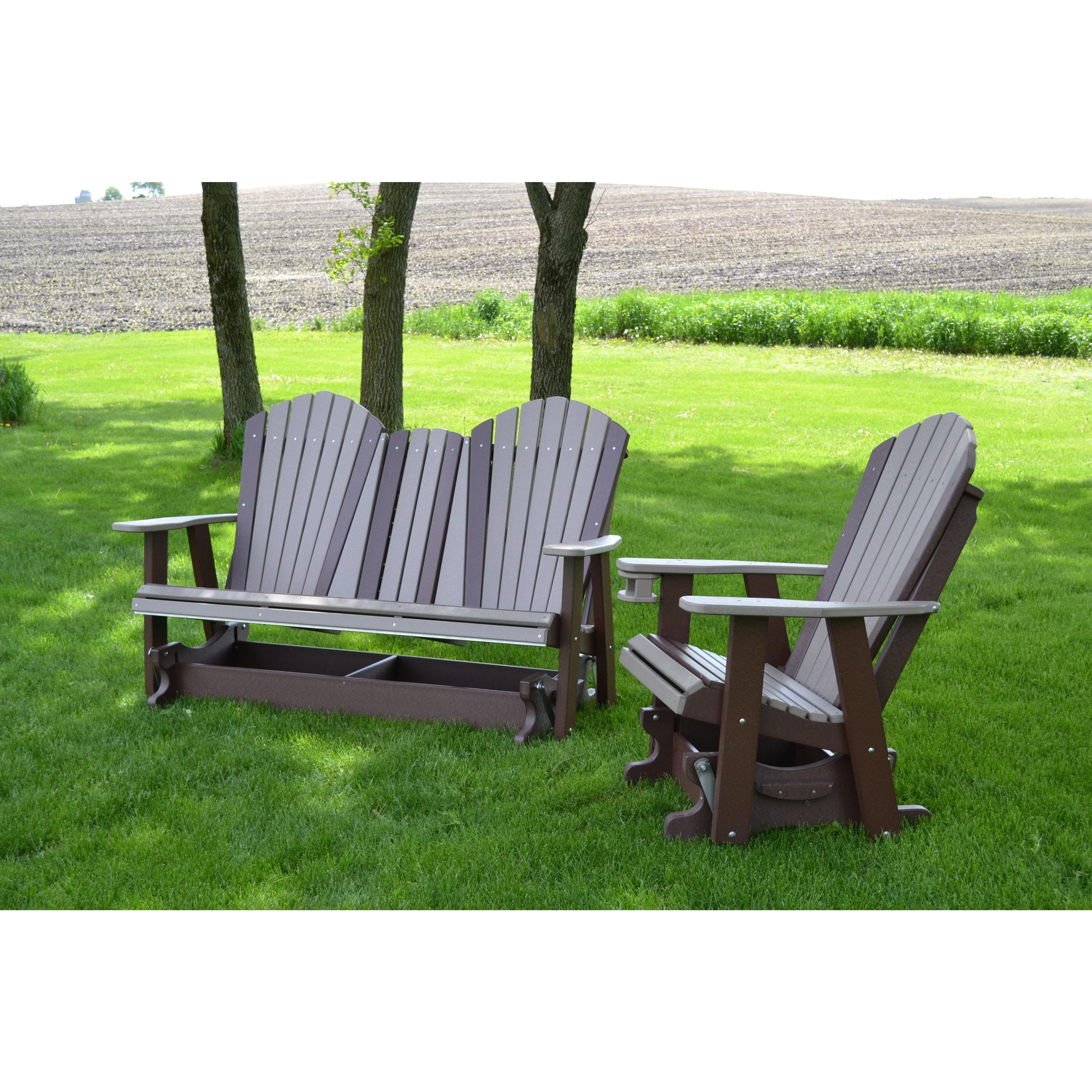 QW Amish Adirondack 5ft Glider with Folding Tray - Image 9