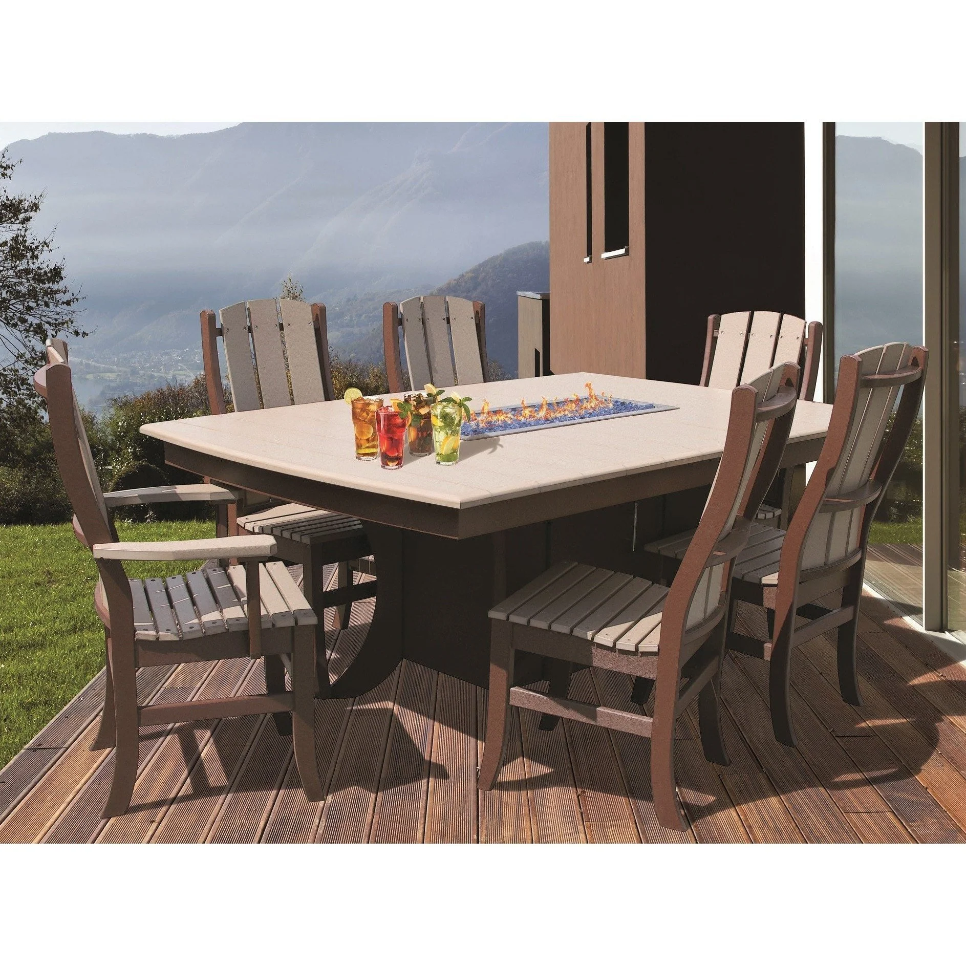 QW Amish 7pc Paradise Fire Table Set
