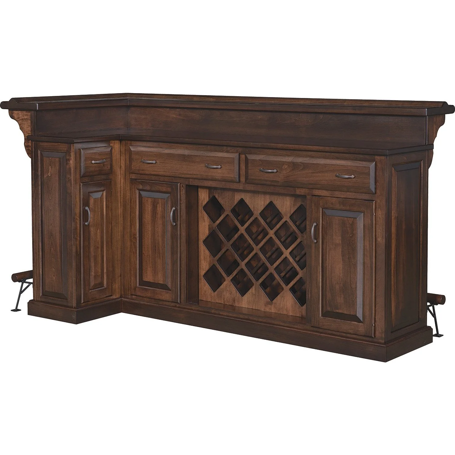 QW Amish 90 Degree Raised Panel Bar - Image 2