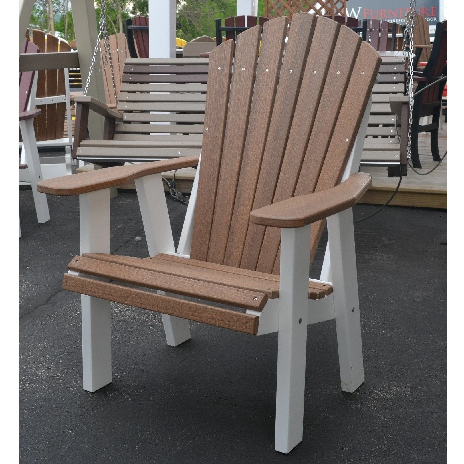 QW Amish Adirondack Chair - Wood Grain Poly - Image 9
