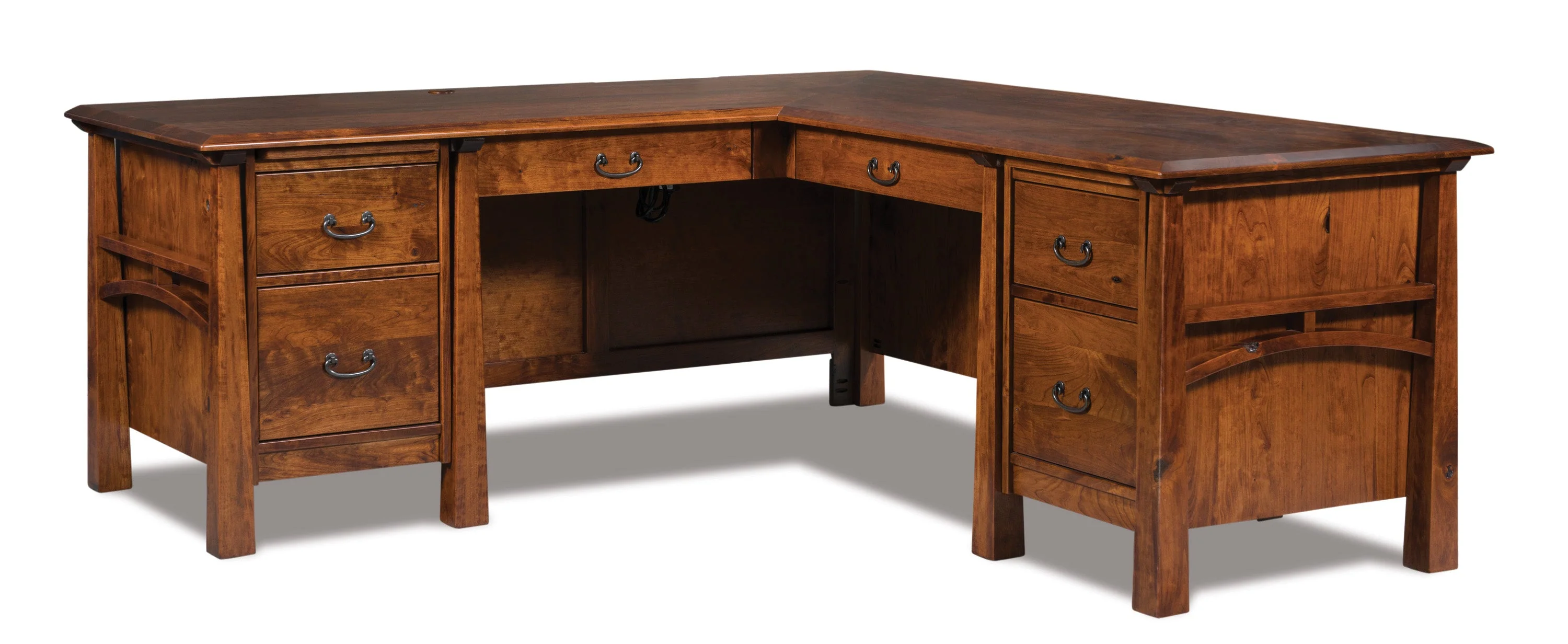 QW Amish Artesa 'L' Desk with Optional Hutch - Image 3