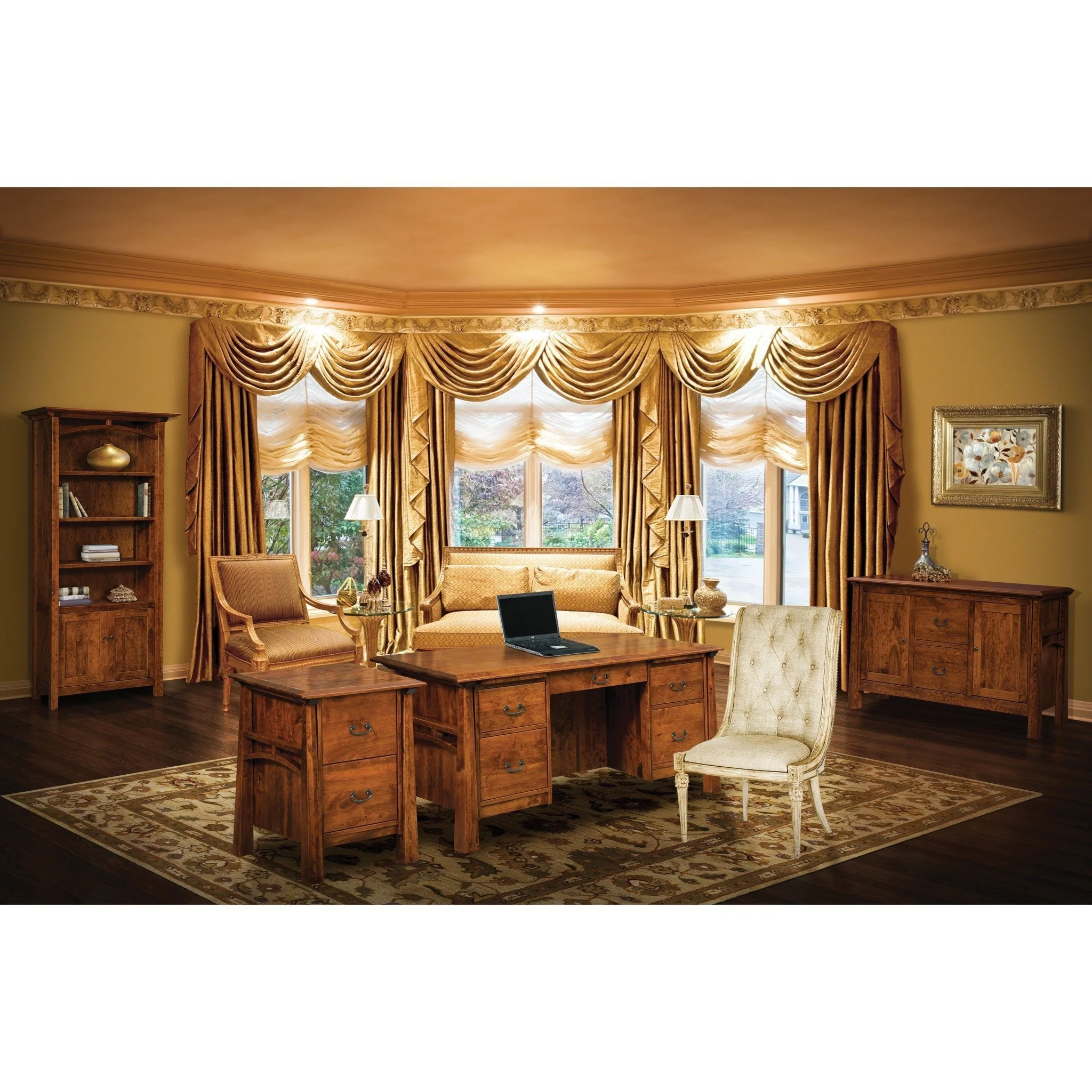 QW Amish Artesa 'L' Desk with Optional Hutch - Image 4