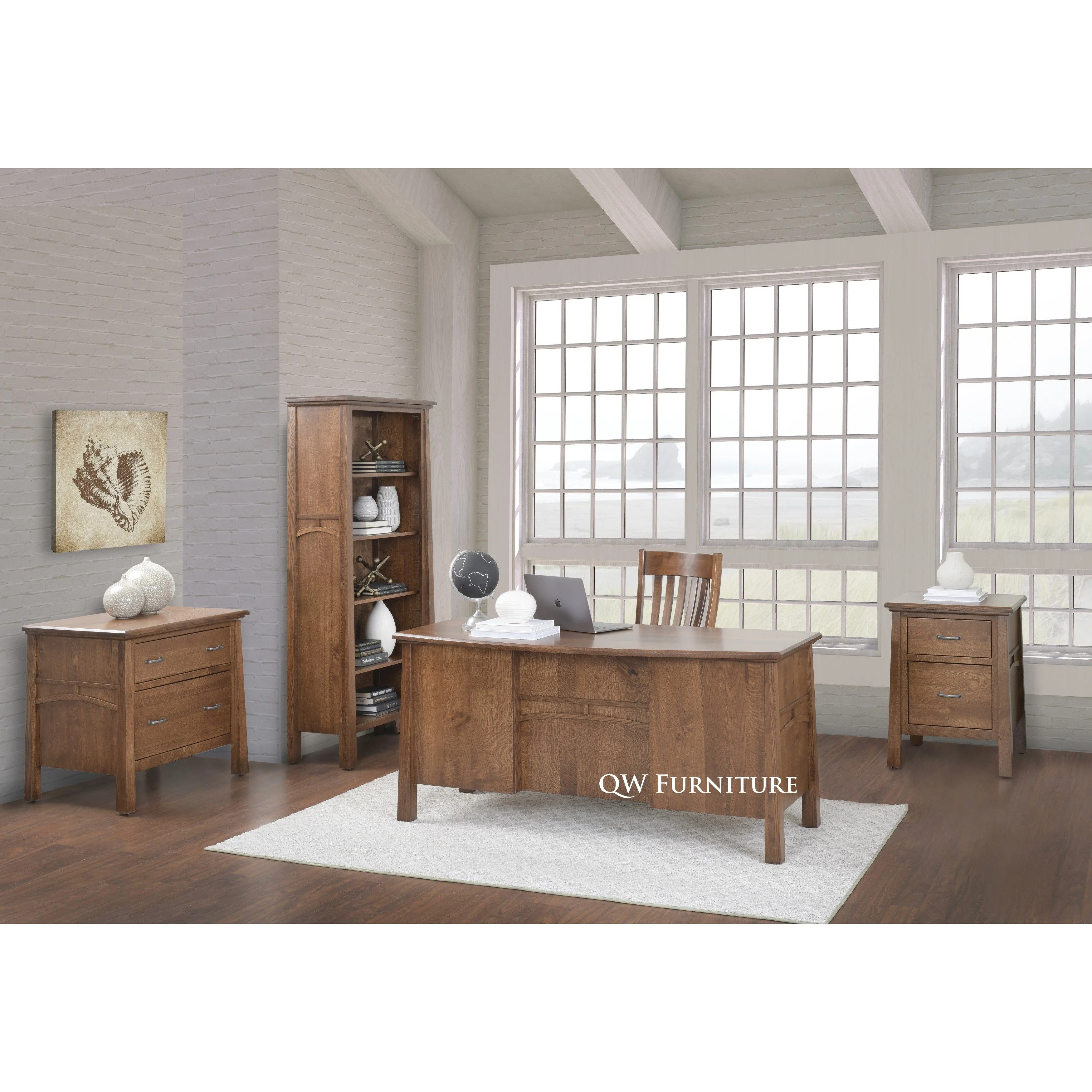 QW Amish Artisan Single Pedestal Desk - Image 2