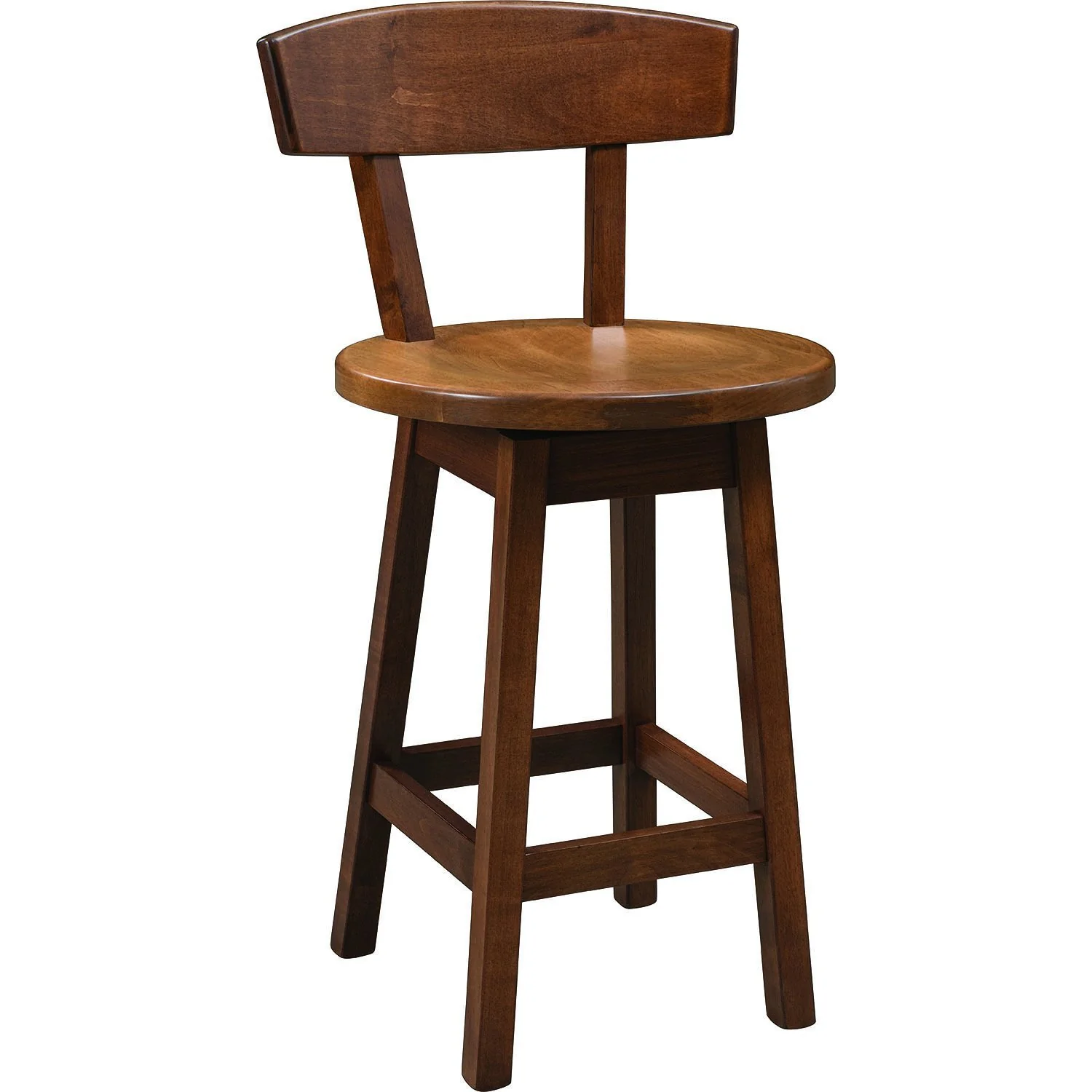 QW Amish Avon Stool W/ Back - Image 2