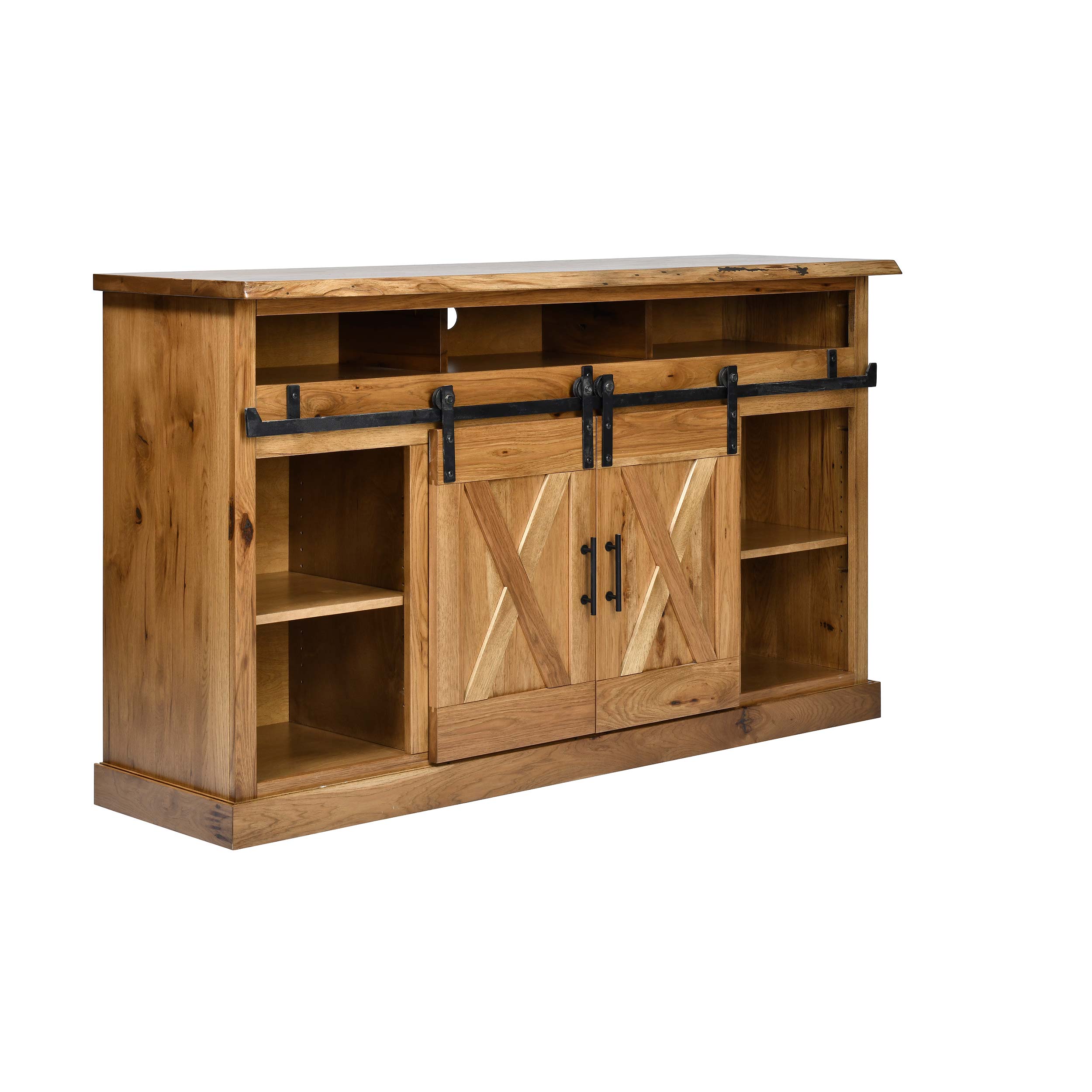 QW Amish Barn Door 66" TV Stand w/ Live Edge Top - Image 10