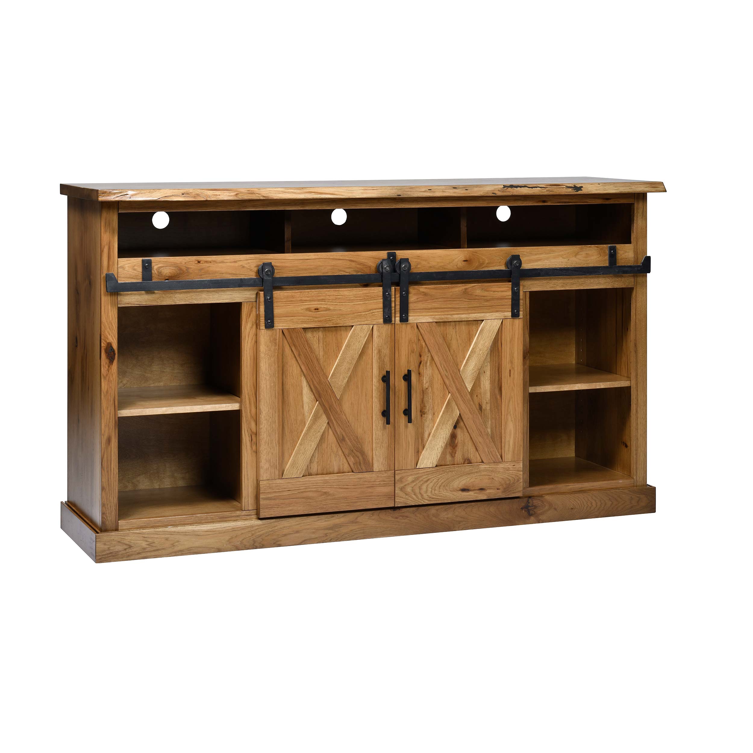 QW Amish Barn Door 66" TV Stand w/ Live Edge Top - Image 12