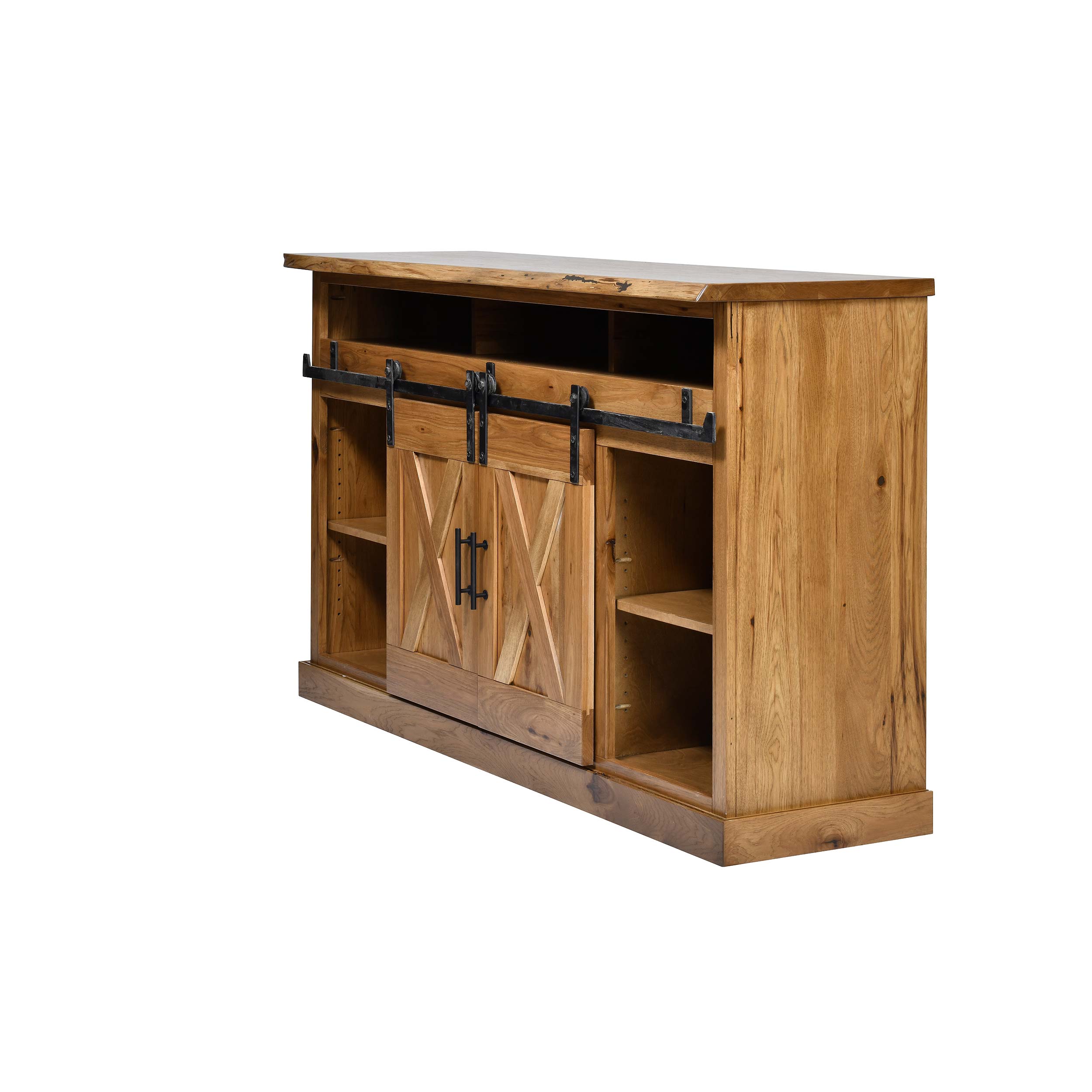 QW Amish Barn Door 66" TV Stand w/ Live Edge Top - Image 19