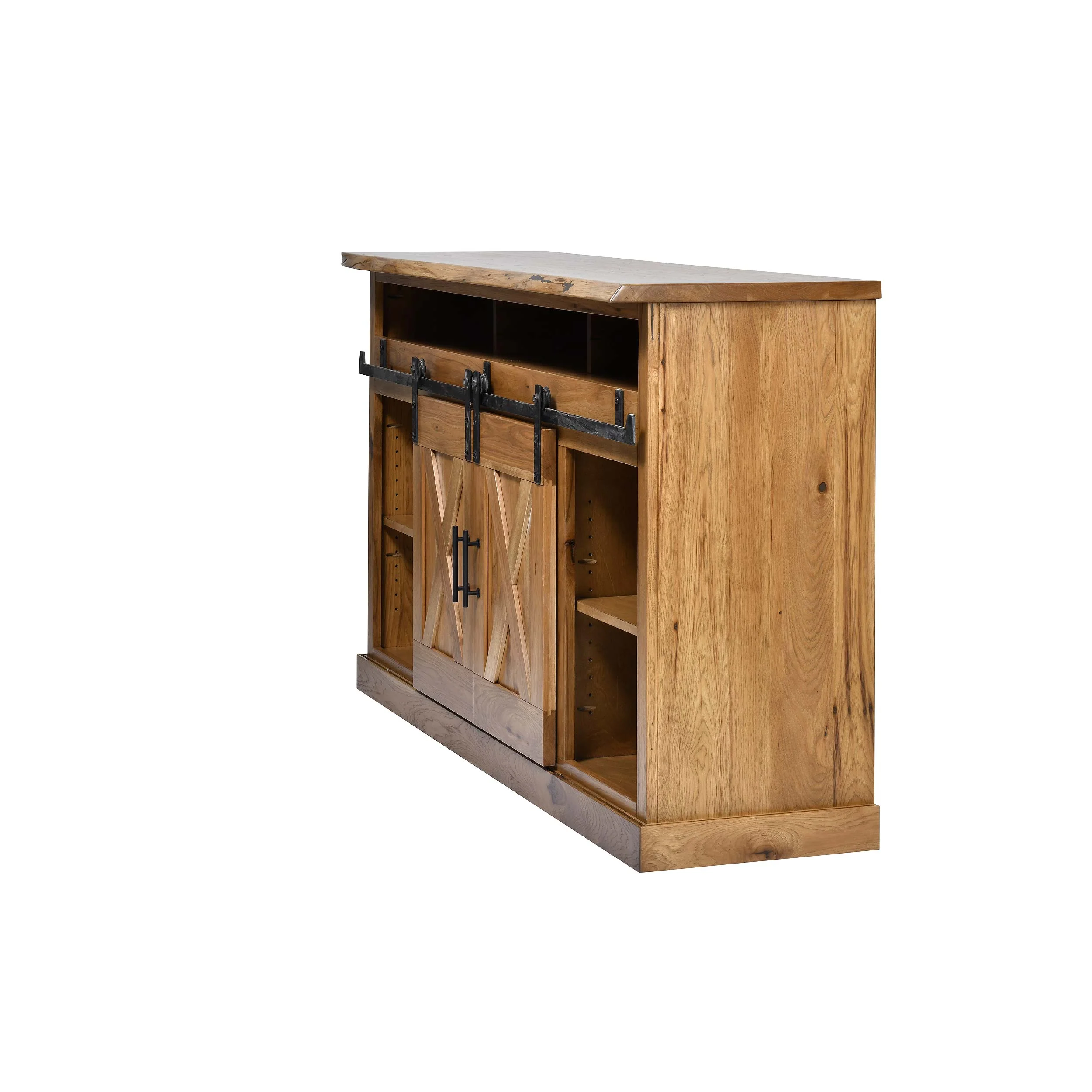 QW Amish Barn Door 66" TV Stand w/ Live Edge Top - Image 20