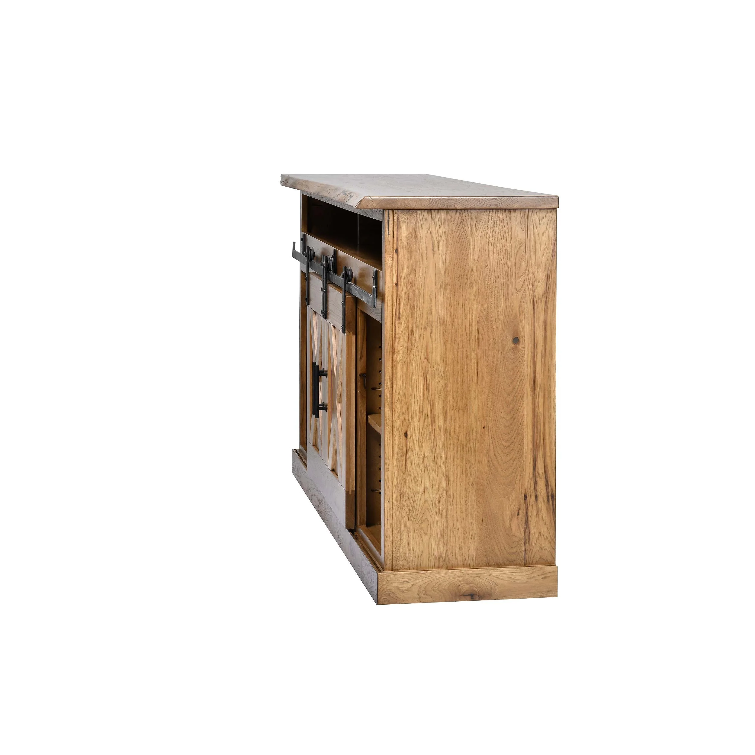 QW Amish Barn Door 66" TV Stand w/ Live Edge Top - Image 21