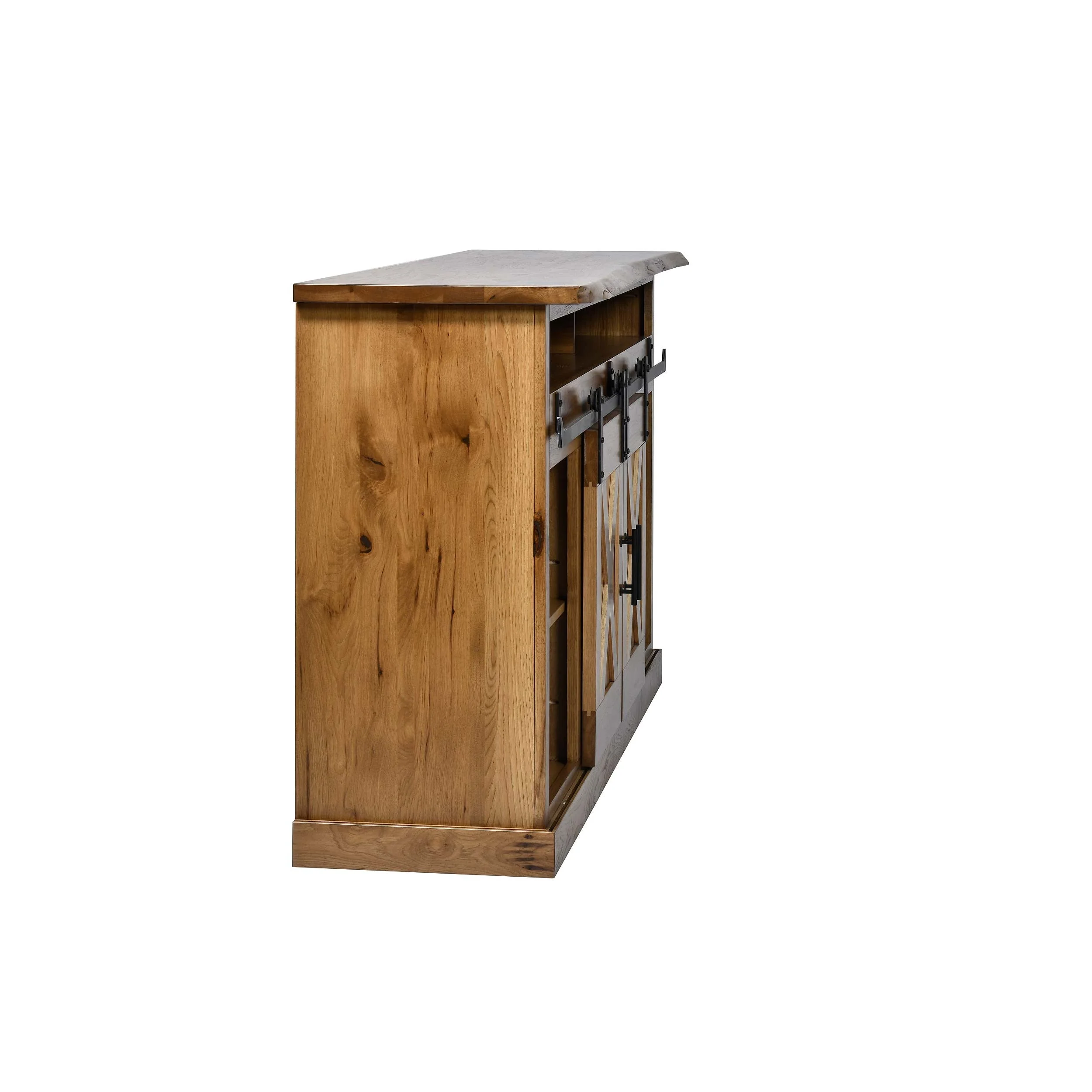 QW Amish Barn Door 66" TV Stand w/ Live Edge Top - Image 6