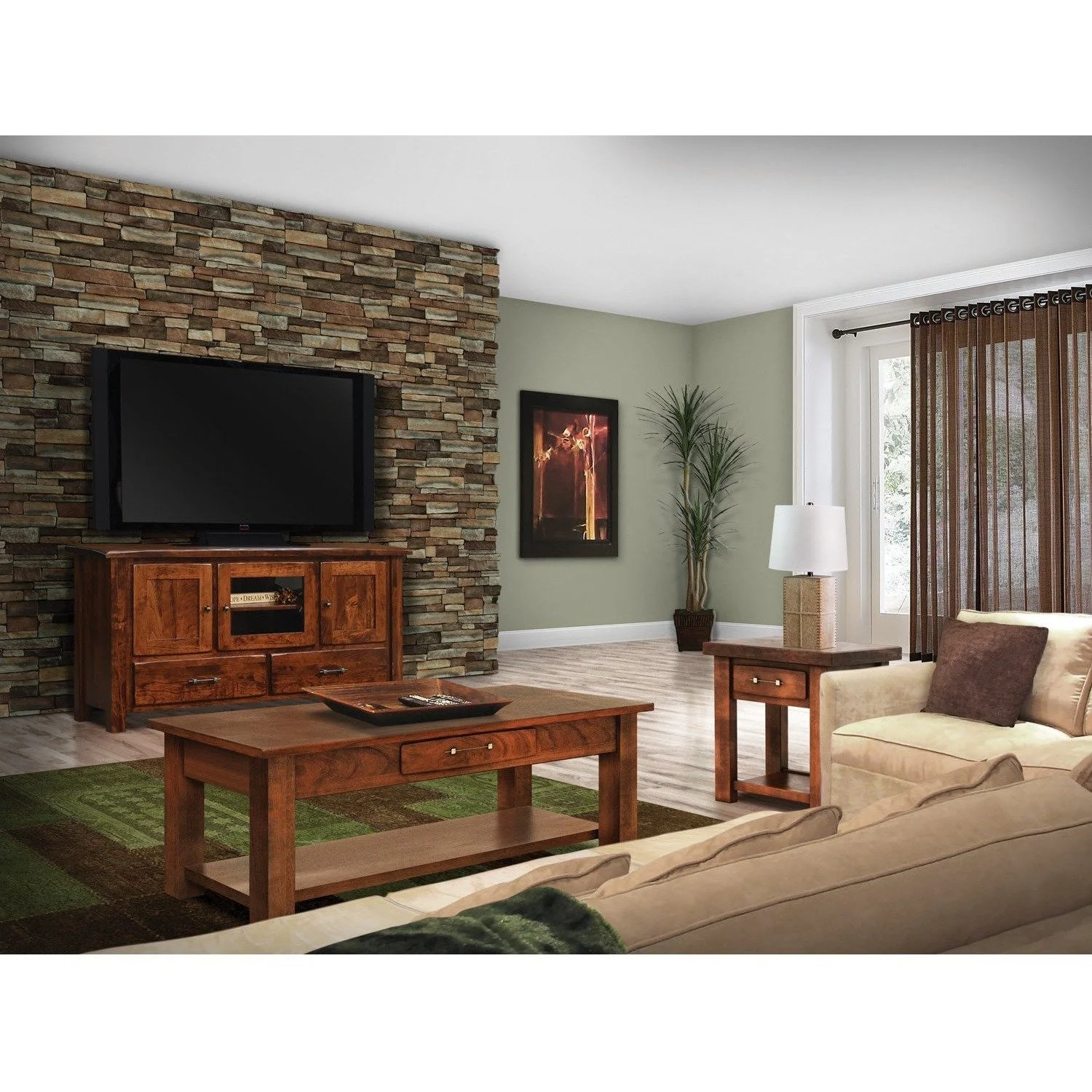 QW Amish Barn Floor 60" TV Stand - 30"H - Image 3