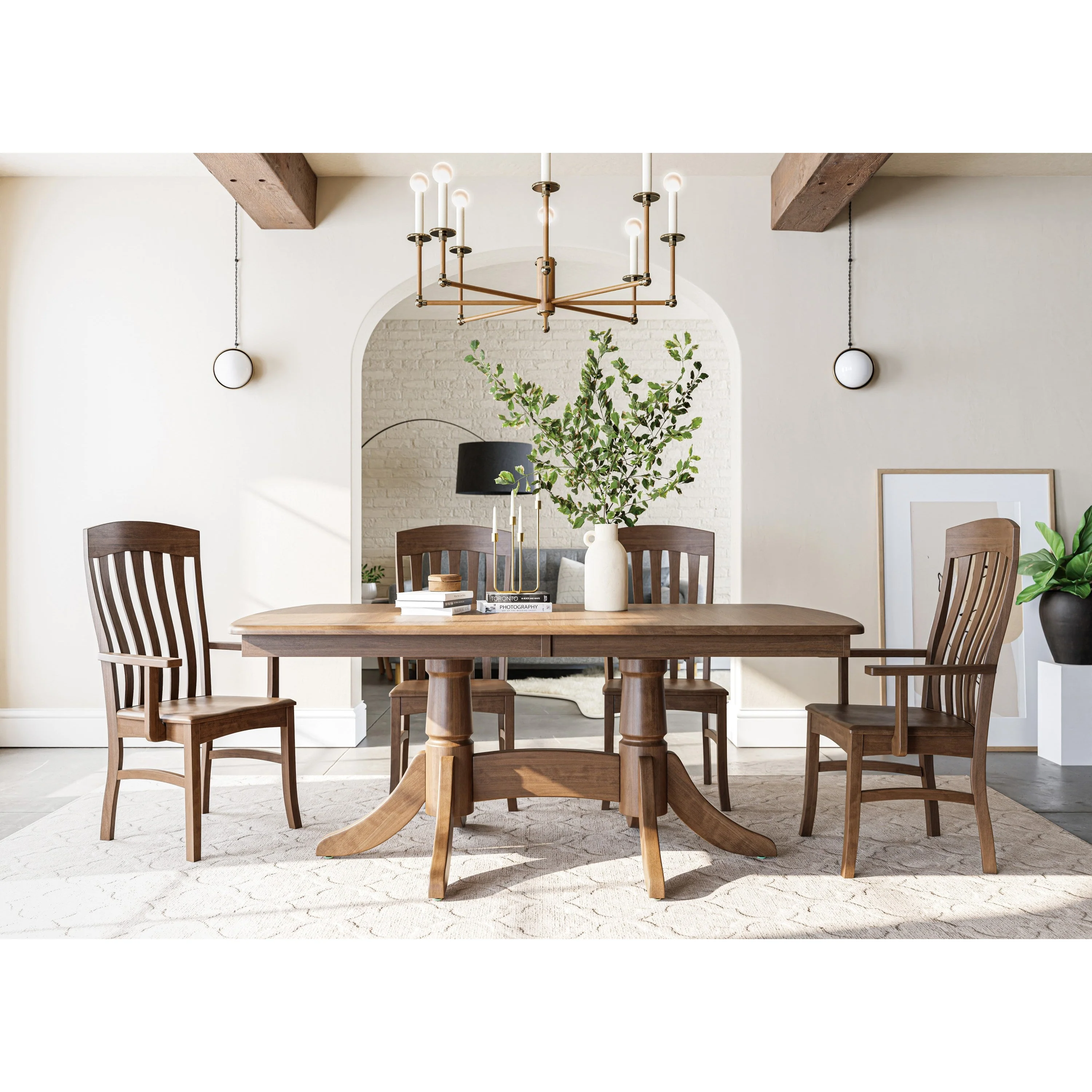 QW Amish Baytown Double Pedestal Table - Image 2