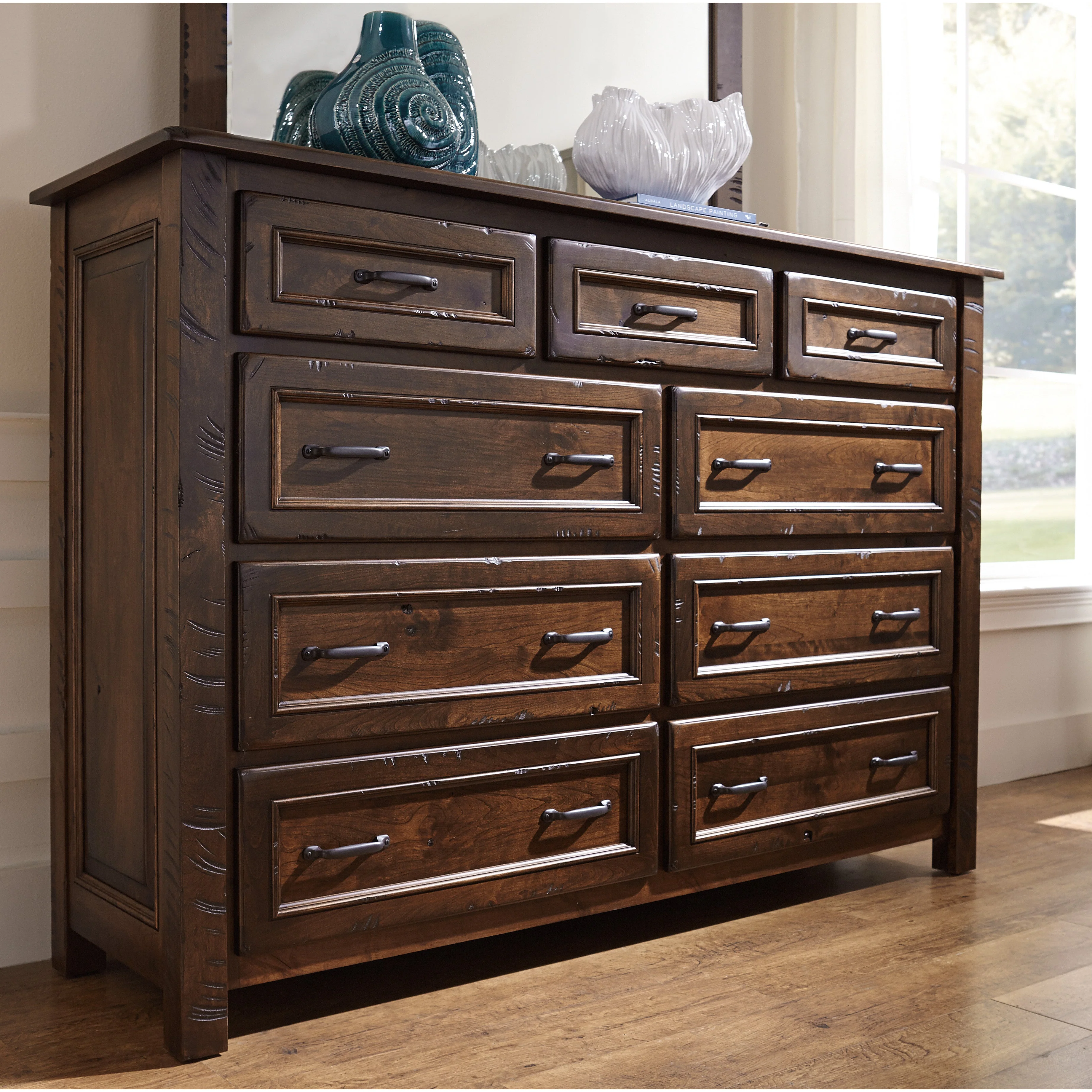 QW Amish Belwright 9 Drawer Dresser & Optional Mirror - Image 4