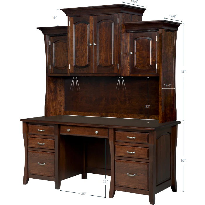 QW Amish Berkley Wall Desk w/ Optional Hutch - Image 4