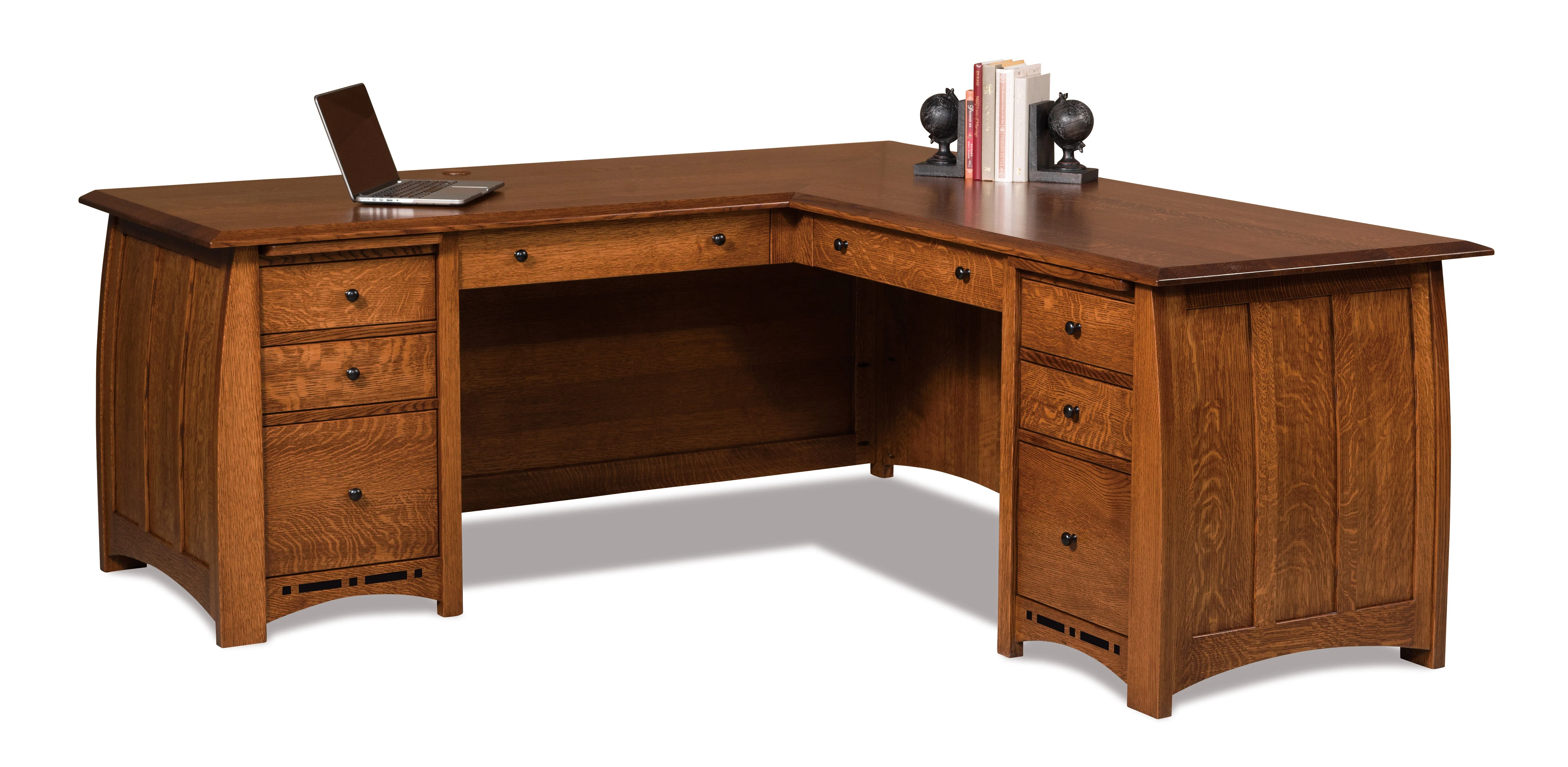 QW Amish Boulder Creek 'L' Desk with Optional Hutch - Image 3