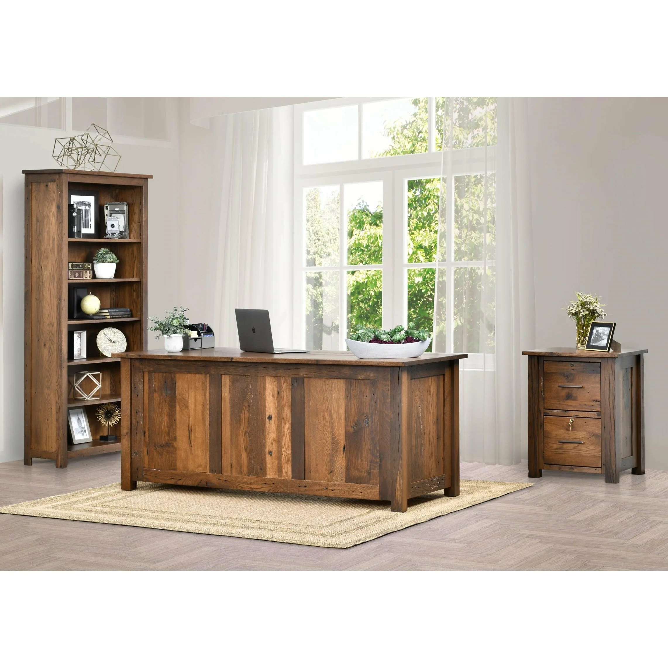 QW Amish Bozeman Reclaimed Bookcase w/ Doors - 36x72 - Image 2