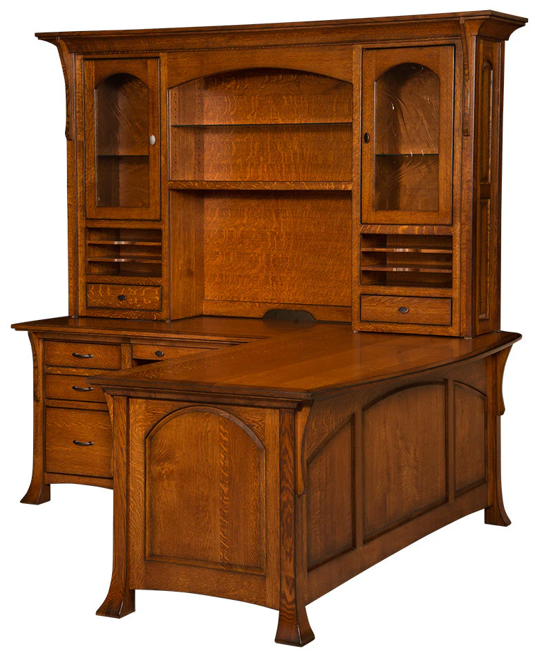 QW Amish Breckenridge L-Shaped Desk with Optional Hutch - Image 2