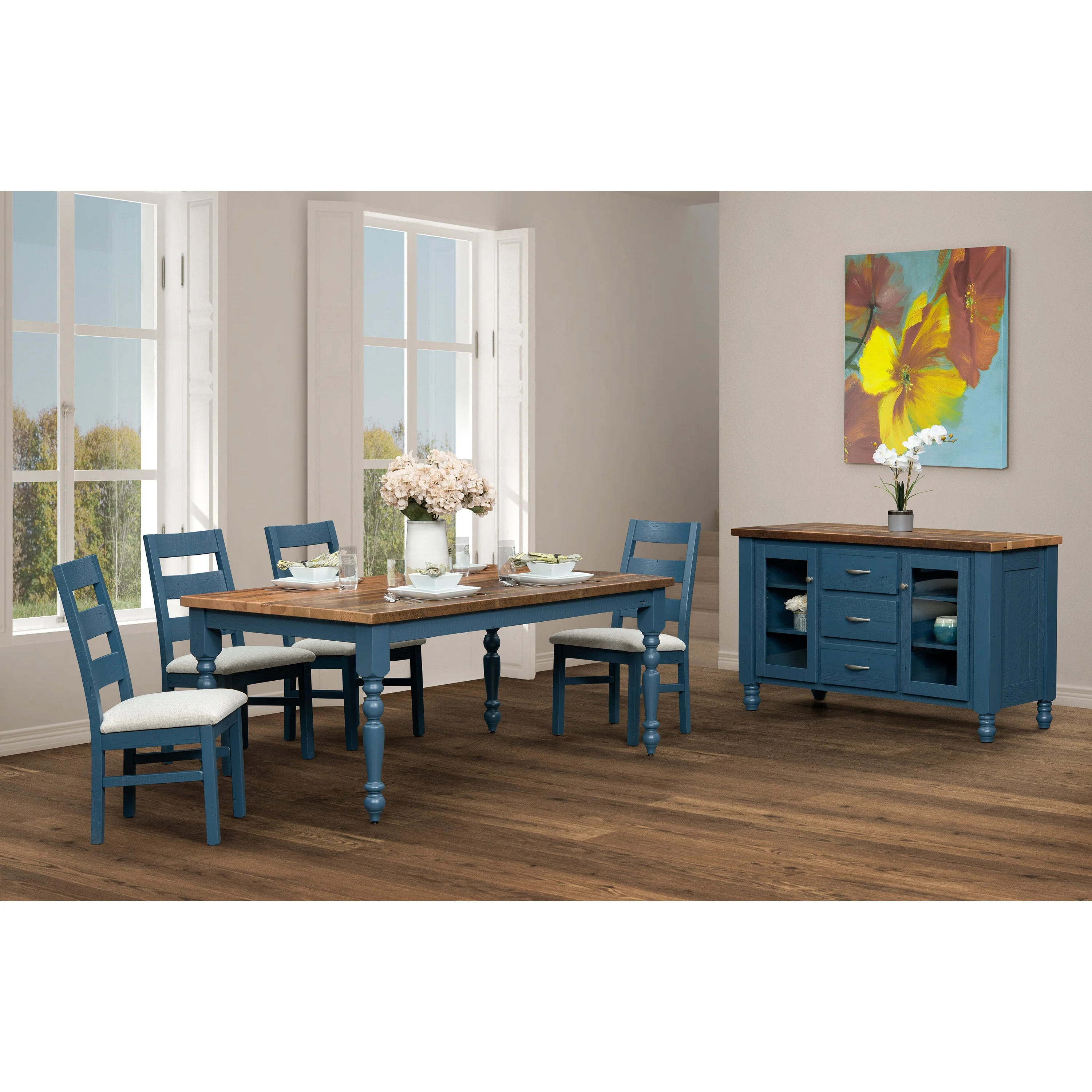 QW Amish Brighthouse Reclaimed Barnwood 7pc Set - Image 4