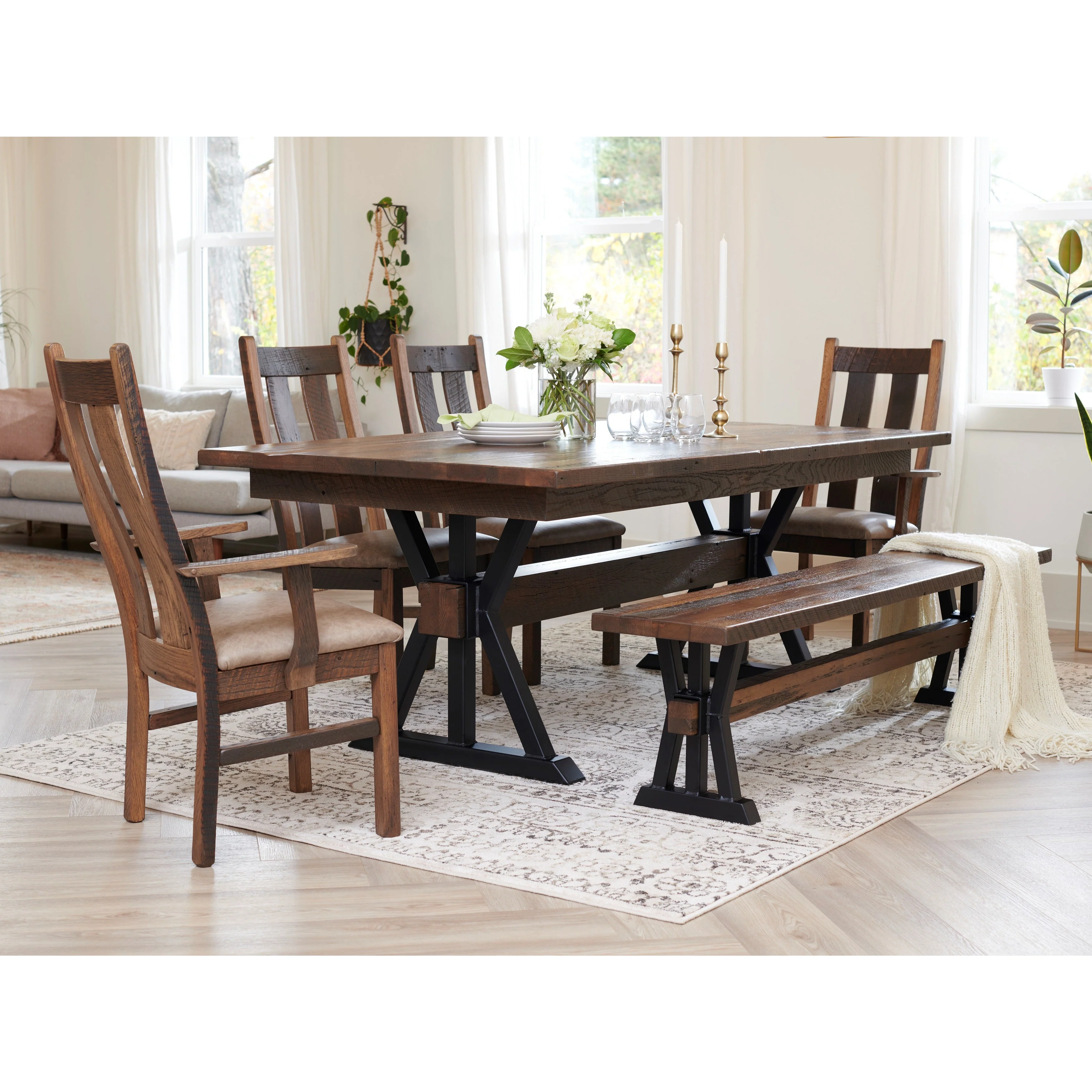 QW Amish Bristol Reclaimed Barnwood Arm Chair - Image 2