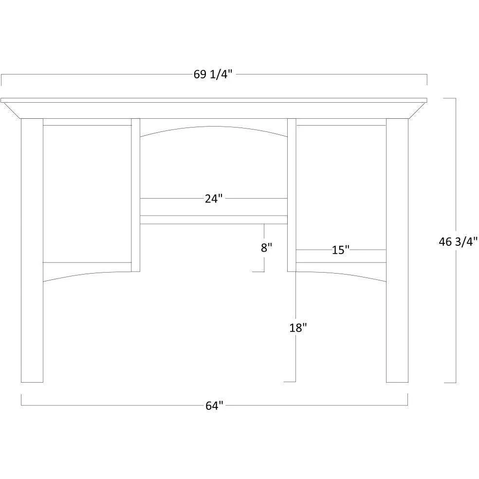 QW Amish Buckingham 68" Corner Desk w/ Optional Hutch - Image 4