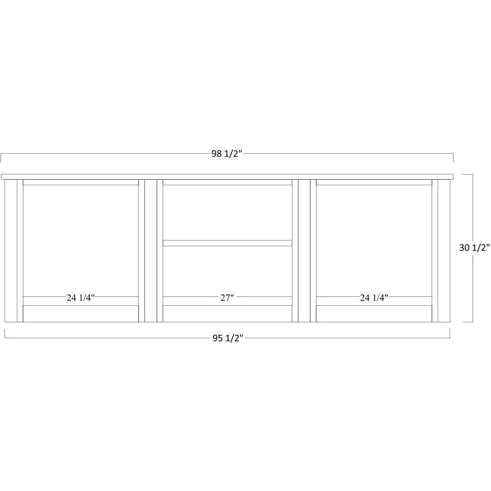 QW Amish Buckingham 98" Base & Three-Piece Hutch - Image 2