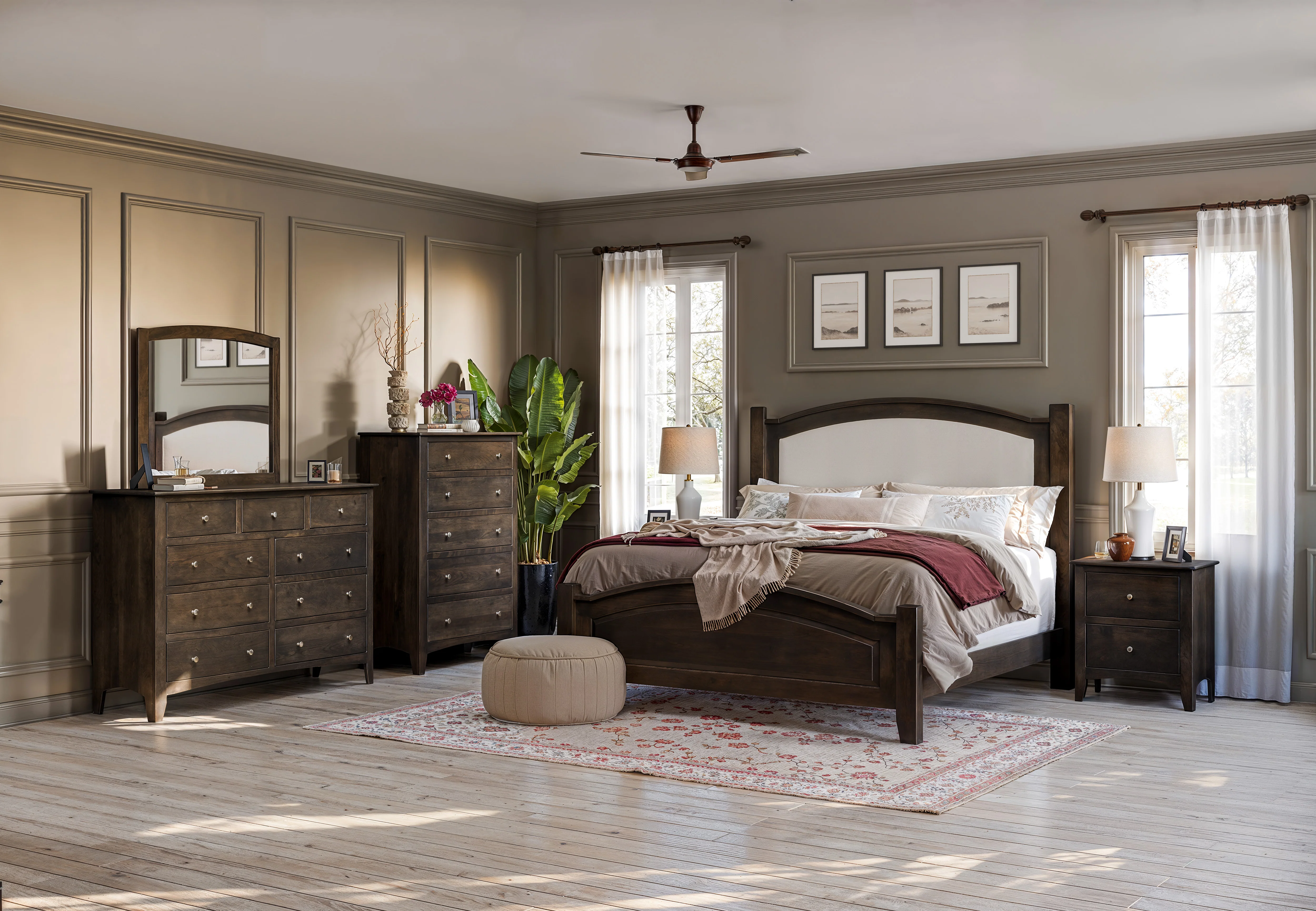 QW Amish Carlston Royal Bed w/ Upholstered Headboard - Image 2