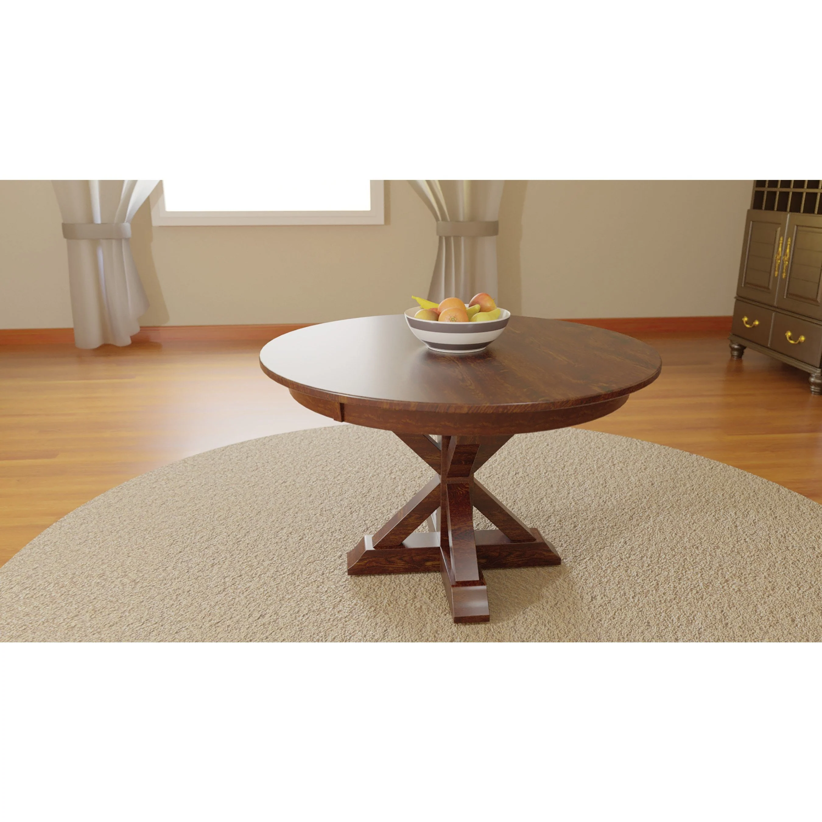 QW Amish Casual 'X-Base' Single Pedestal Table - Image 2