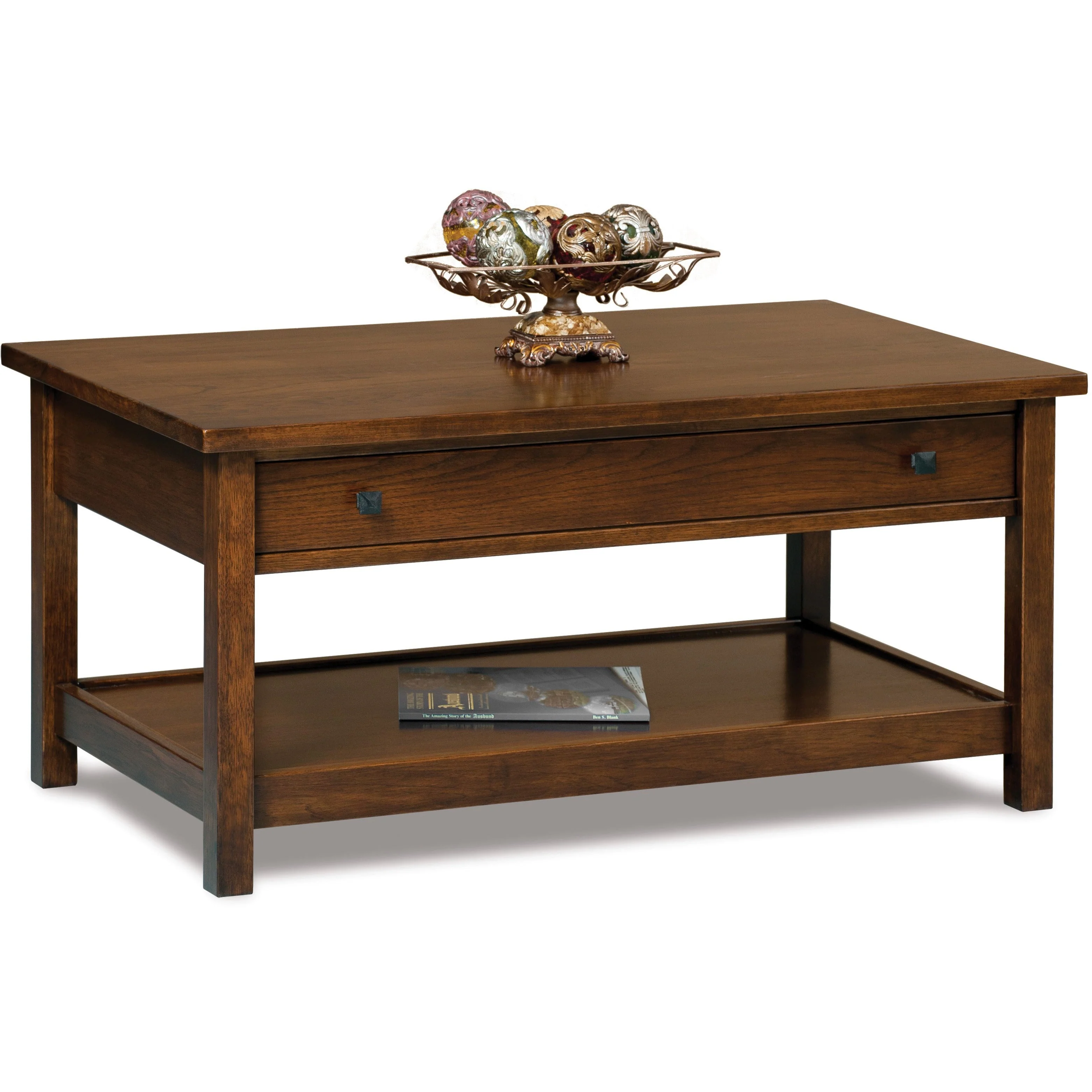 QW Amish Centennial Open Coffee Table w/ Optional Lift Top - Image 2