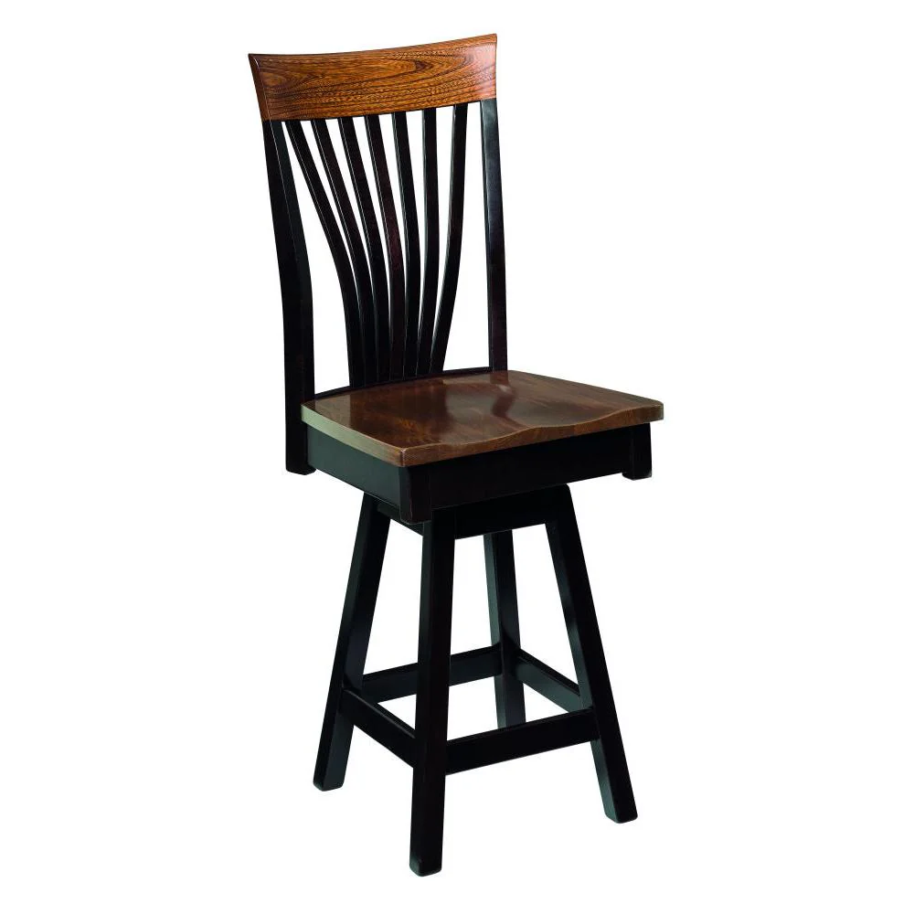 QW Amish Charlestown Fan Back Swivel Bar Chair