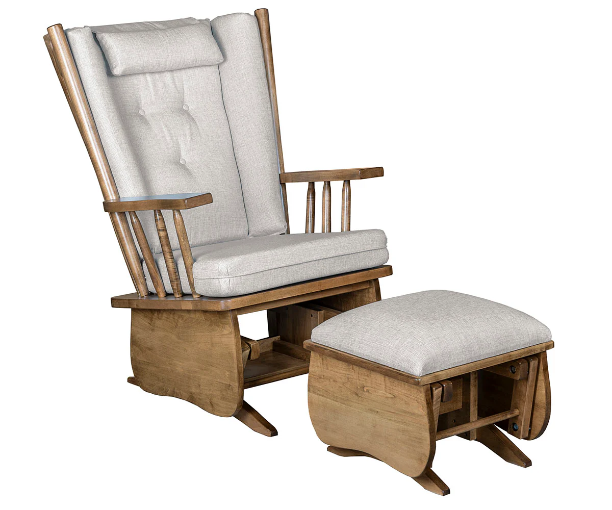 QW Amish Charlotte Glider & Optional Ottoman