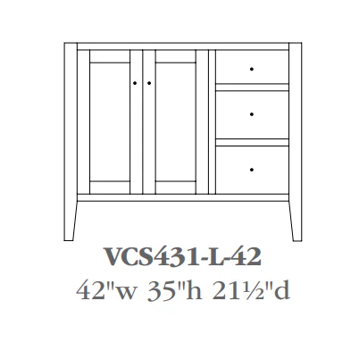 QW Amish Chelsea Vanity (Select Size) - Image 6
