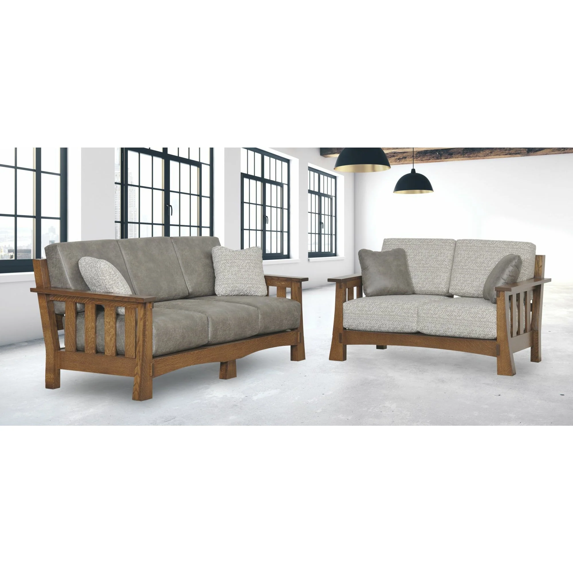 QW Amish Chesterfield Mission Loveseat - Image 3