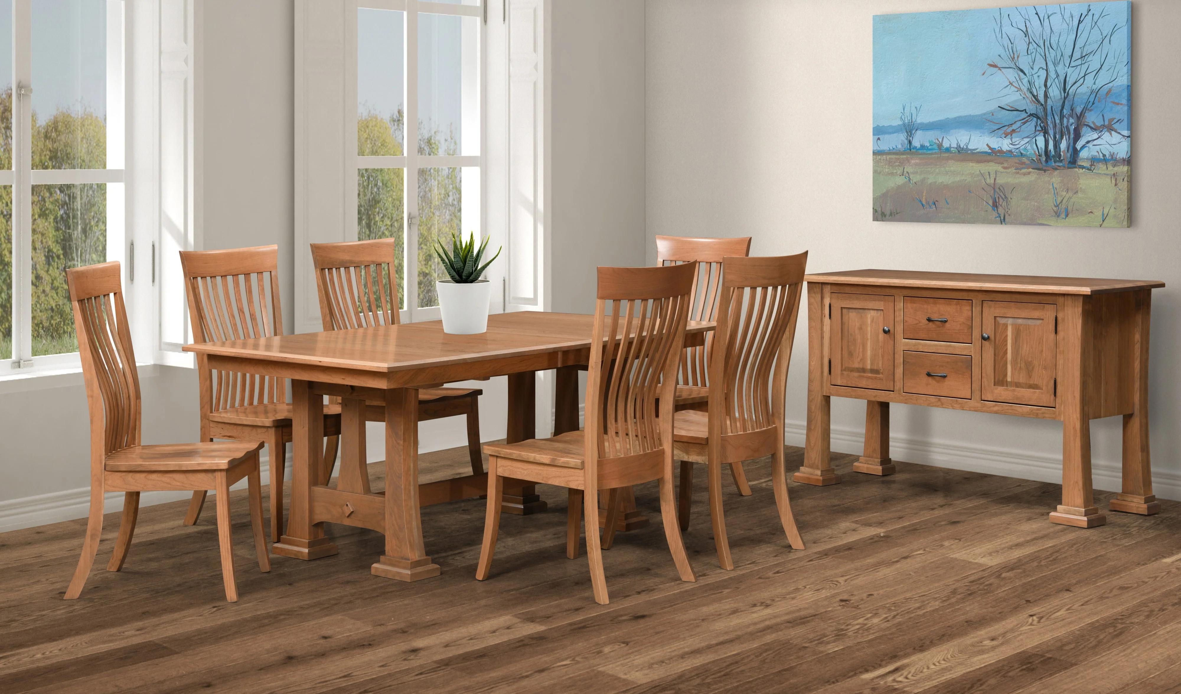 QW Amish Christy Trestle 7pc Set - Image 2