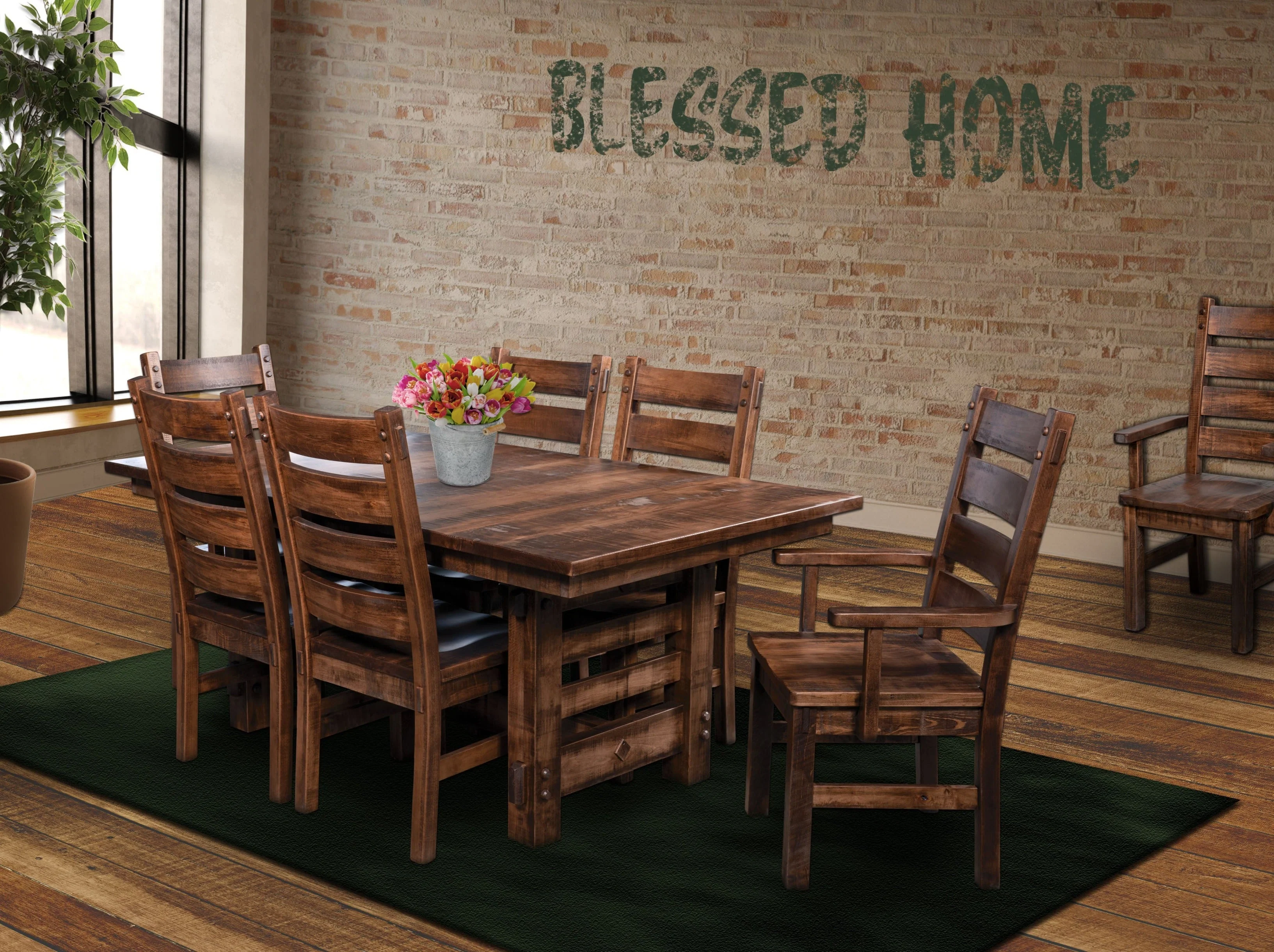 QW Amish Columbus Trestle Table - Image 3