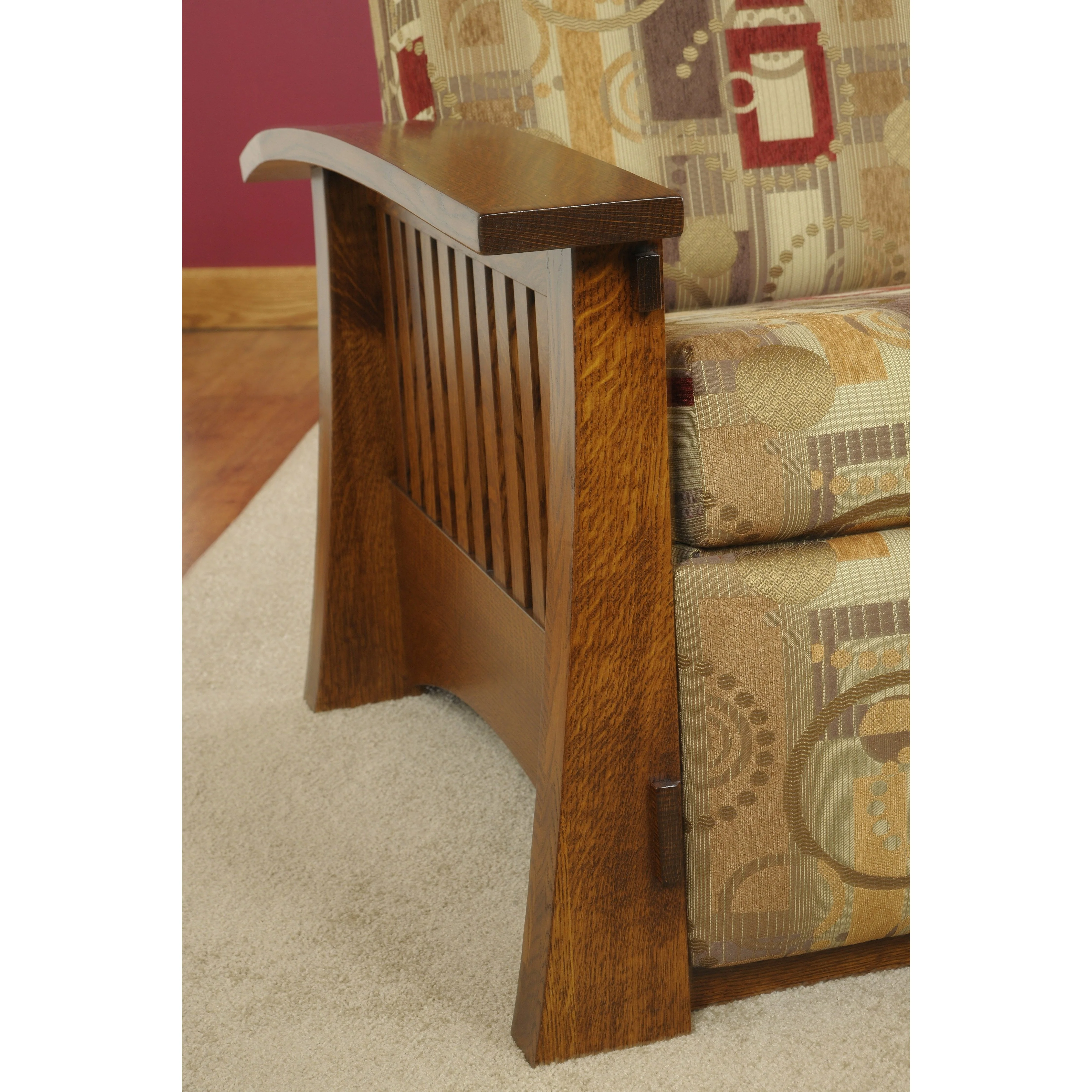 QW Amish Craftsman Mission Reclining Loveseat w/ Deluxe Back - Image 3