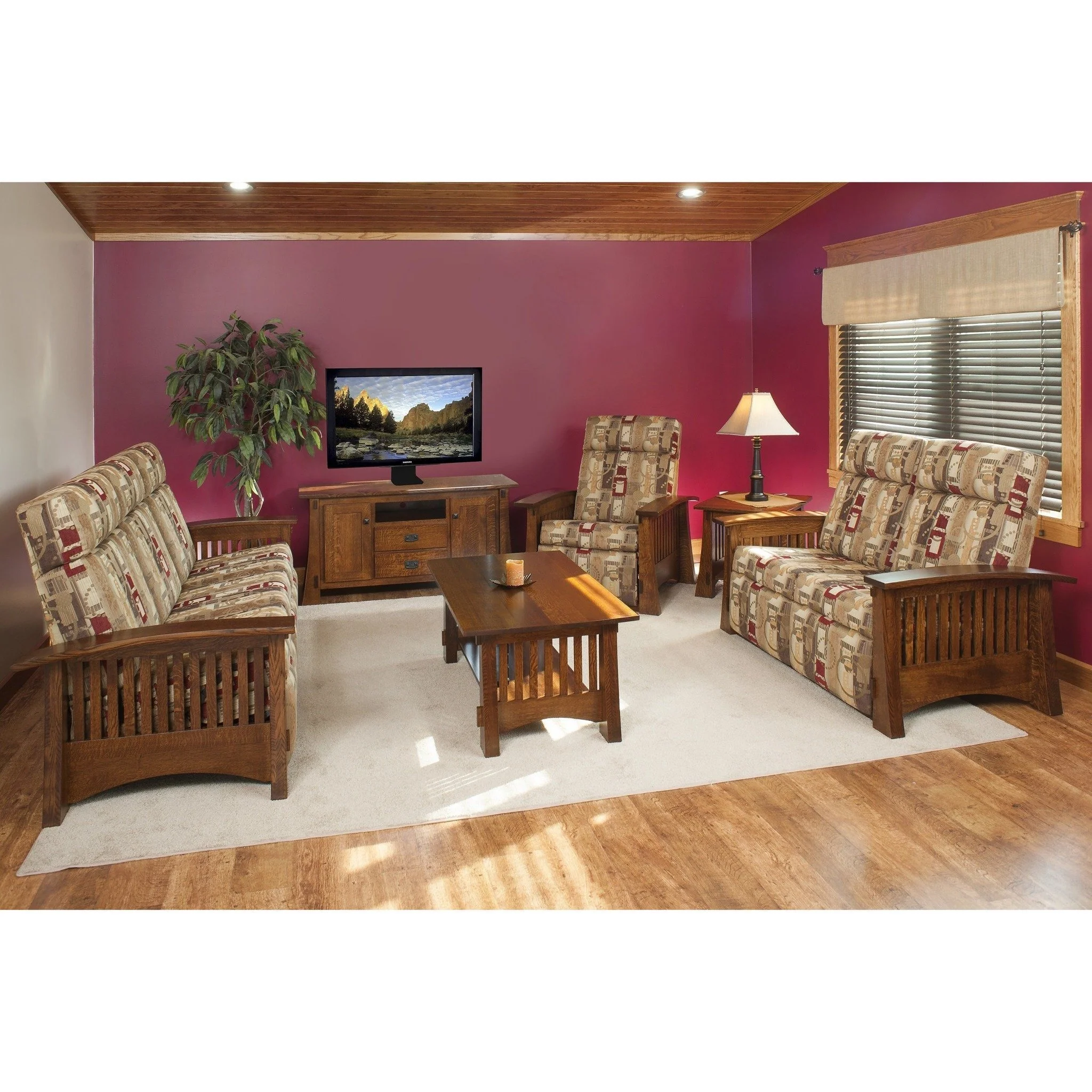 QW Amish Craftsman Mission Reclining Sofa - Image 4