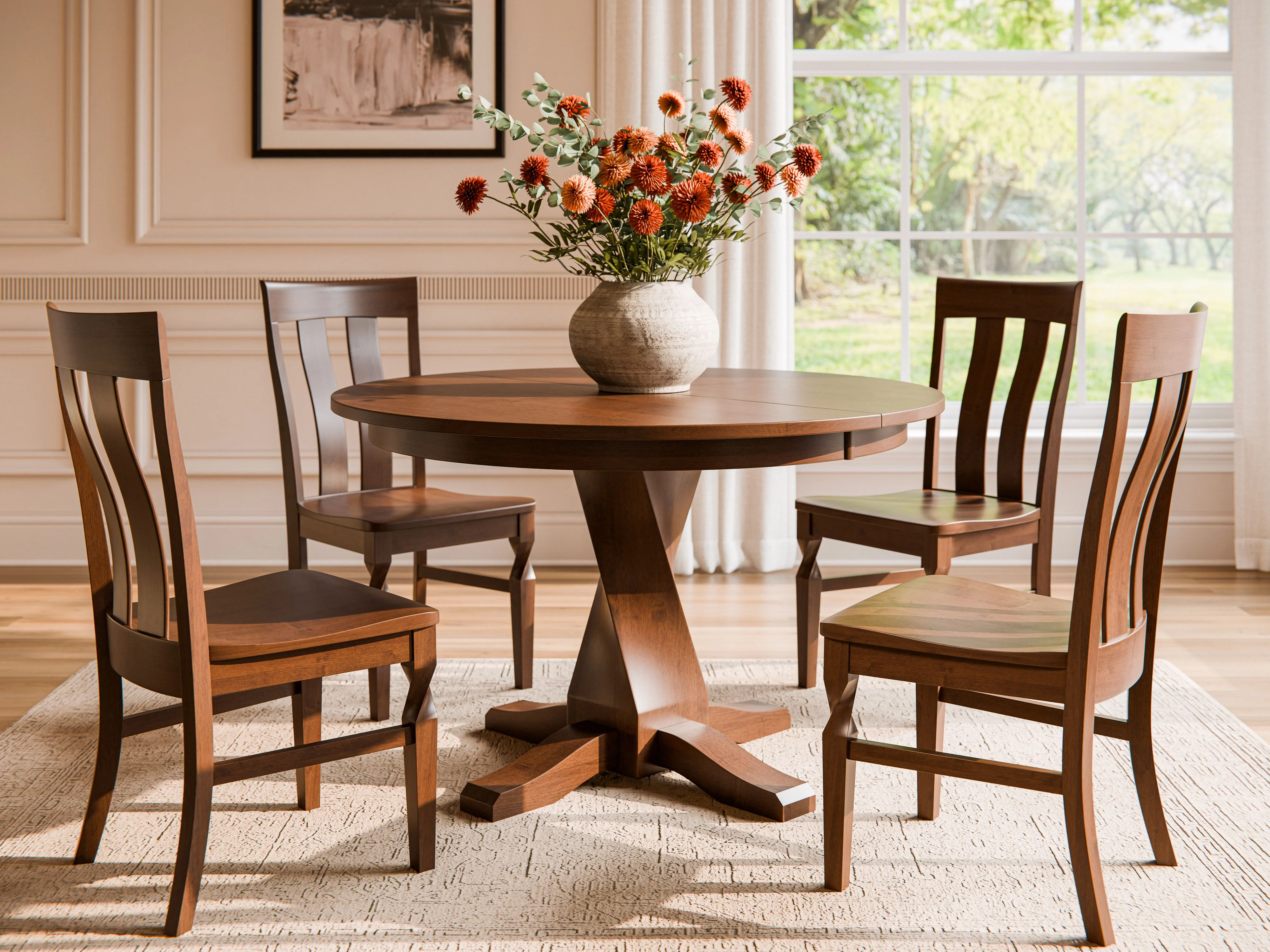 QW Amish Dakota Twist Single Pedestal Table - Image 2